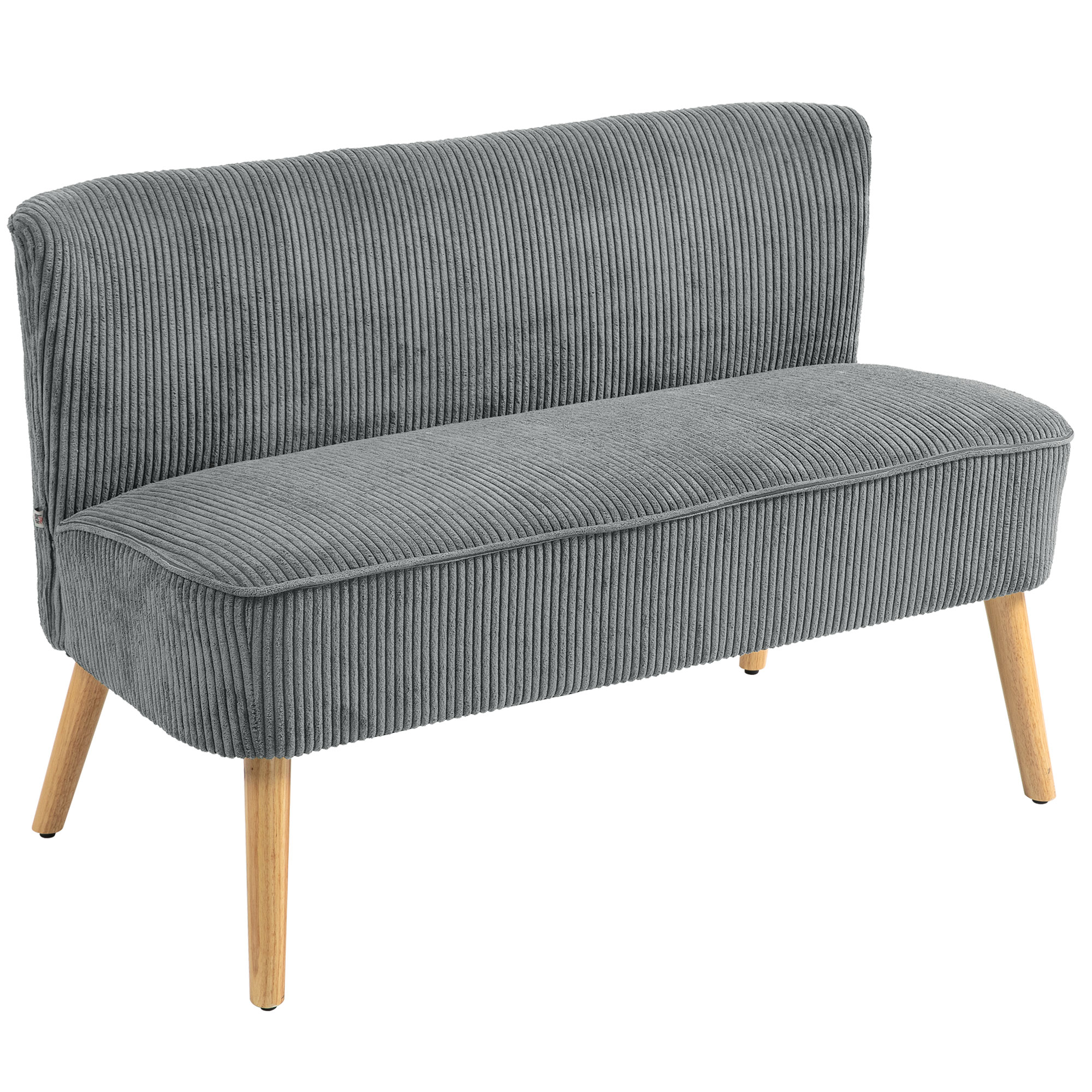 2-kohaline polsterdatud diivan, puit, sametitaoline polüester, poroloon, 117 x 56,5 x 77 cm, hall