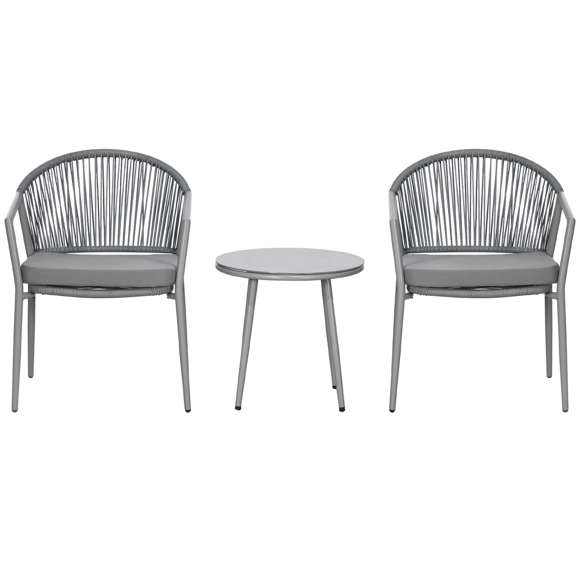 Stiilne istumiskomplekt 2 aialaud, diivanilaud, rõdumööbli komplekt, terasraam hall, ideaalne aeda ja terrassile.