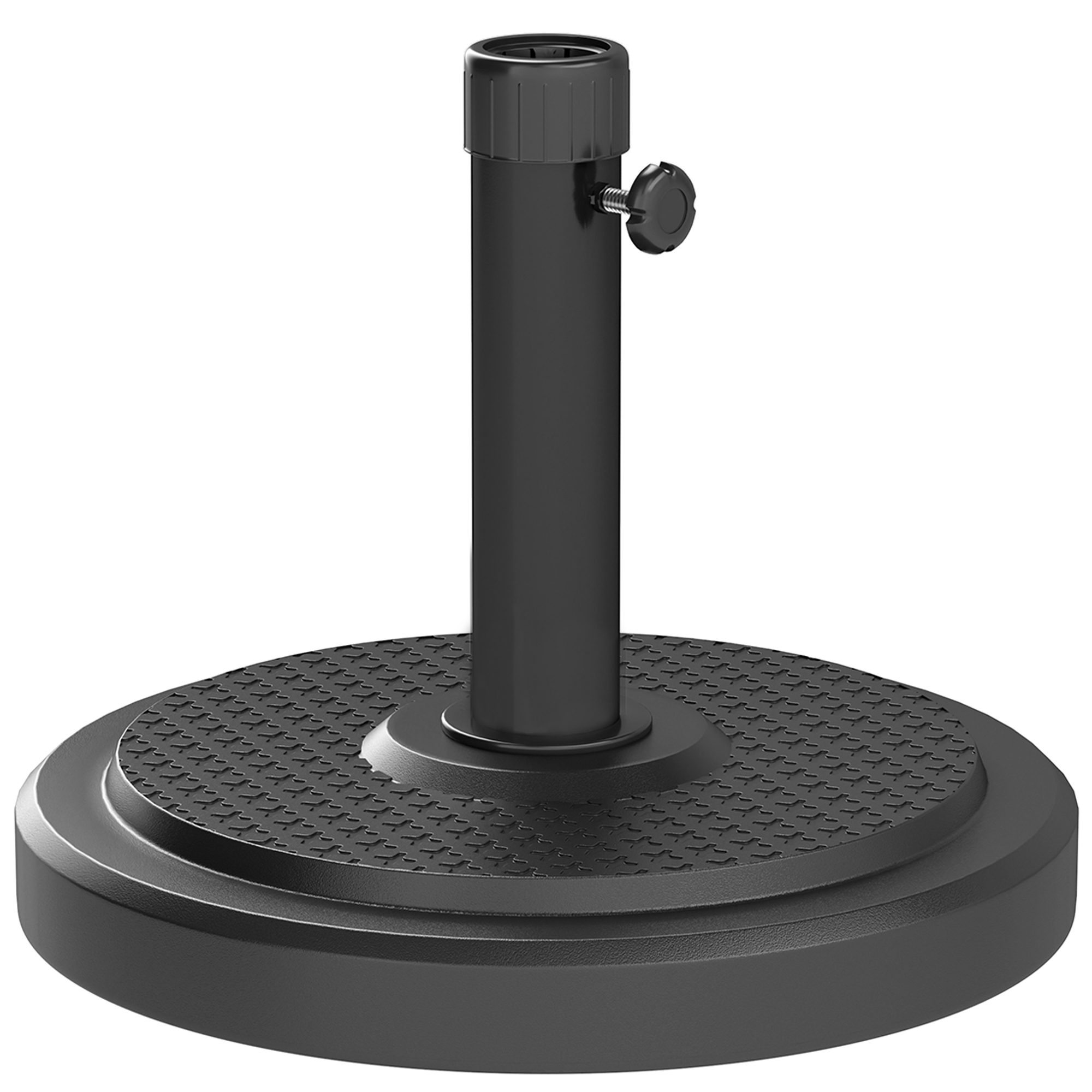 Tsemendist päikesevarju alus, 22 kg, ümmargune päikesevarju alus lukustusnupuga, päikesevarjudele läbimõõduga 38 mm/48 mm