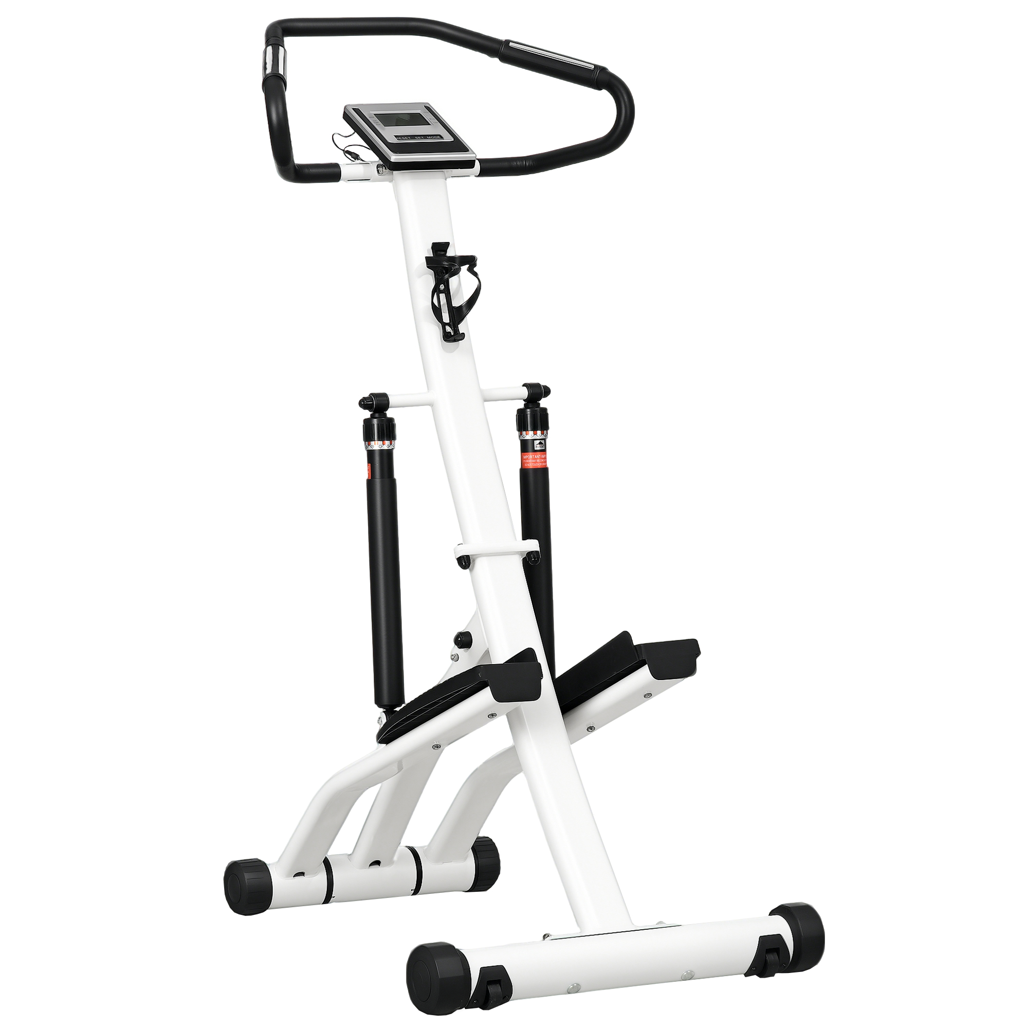 Astmelaud 12 takistustasemega, LCD-ekraan, 2 ratast, 80 cm x 61 cm x 134 cm, valge + must