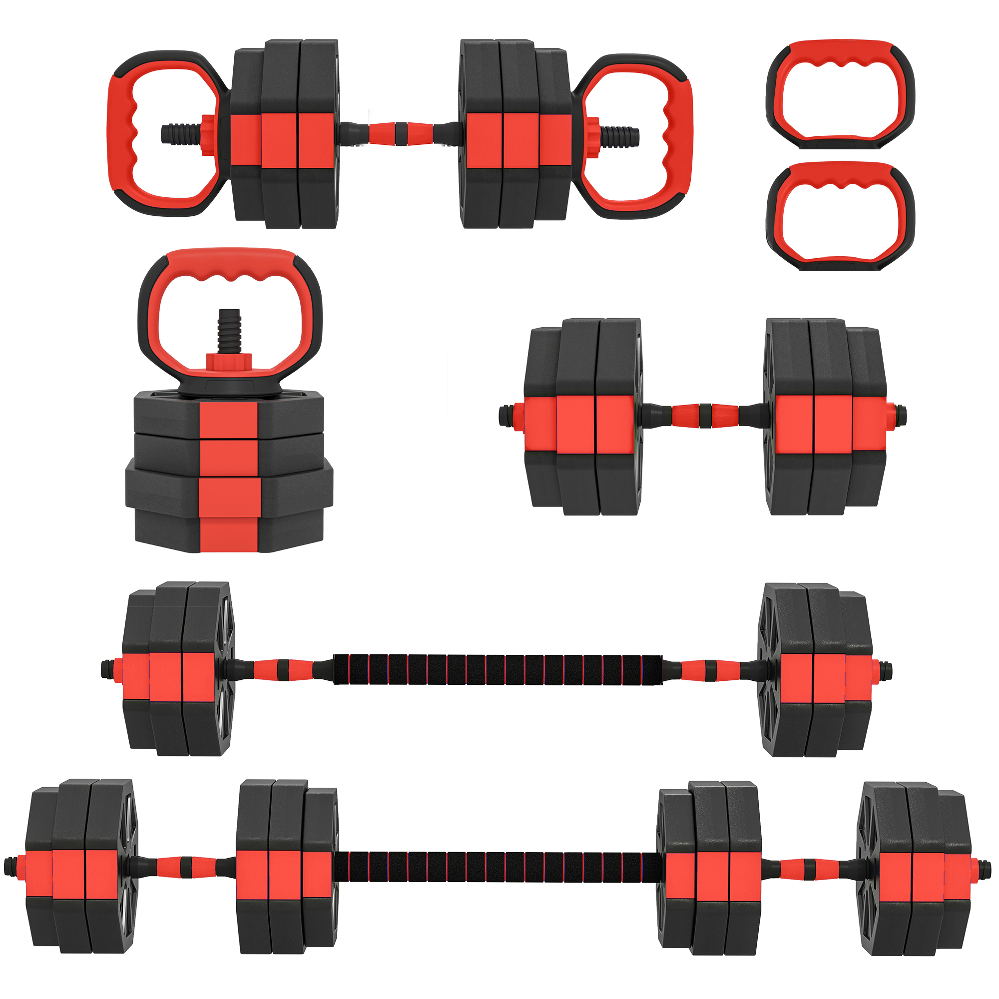 6-ühes hantlite komplekt, reguleeritav, 25 kg, koduseks jõutreeninguks