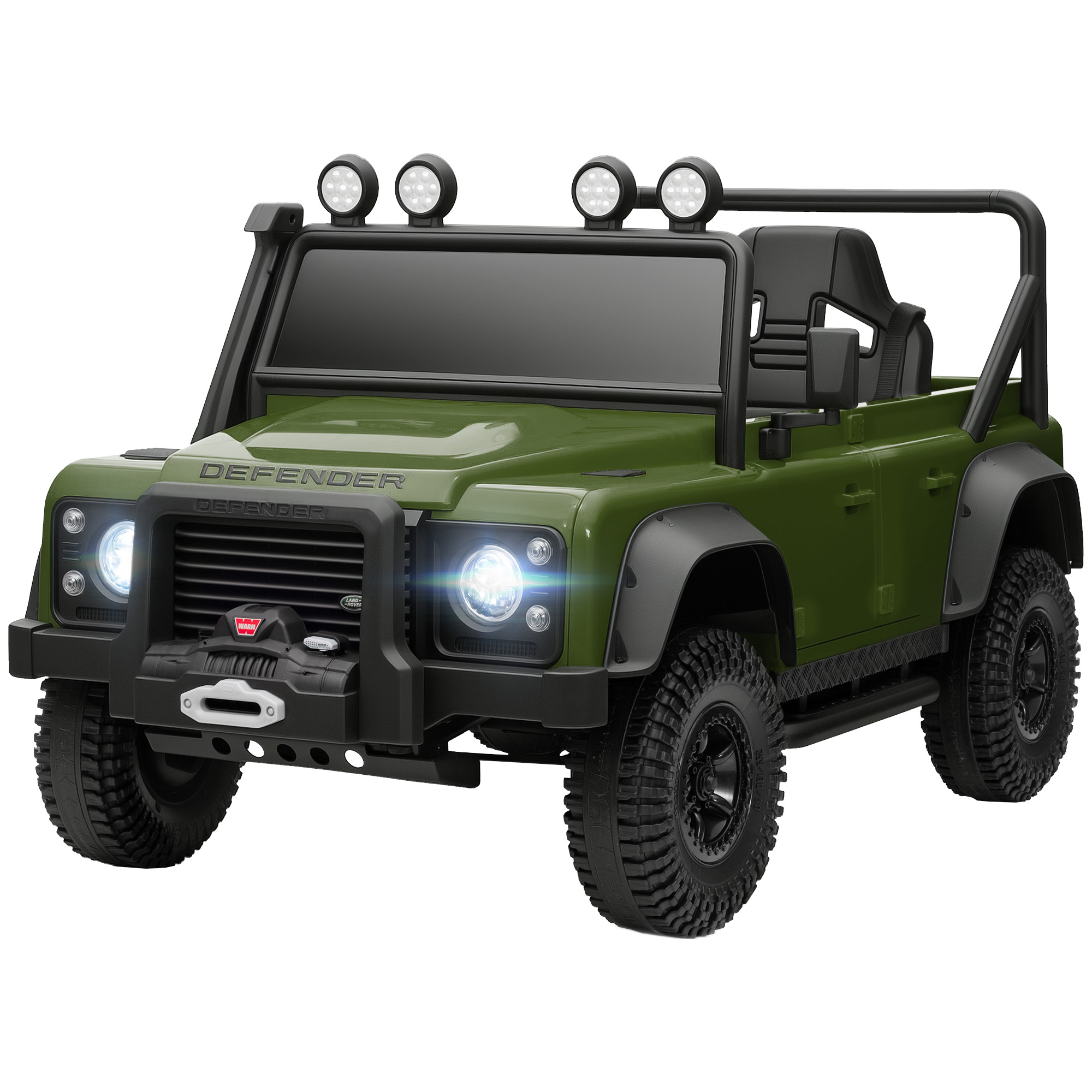Laste elektriauto, 12V patareidega, puldiga, muusikafunktsiooniga, signaaliga, LED-tuledega, rohelisega