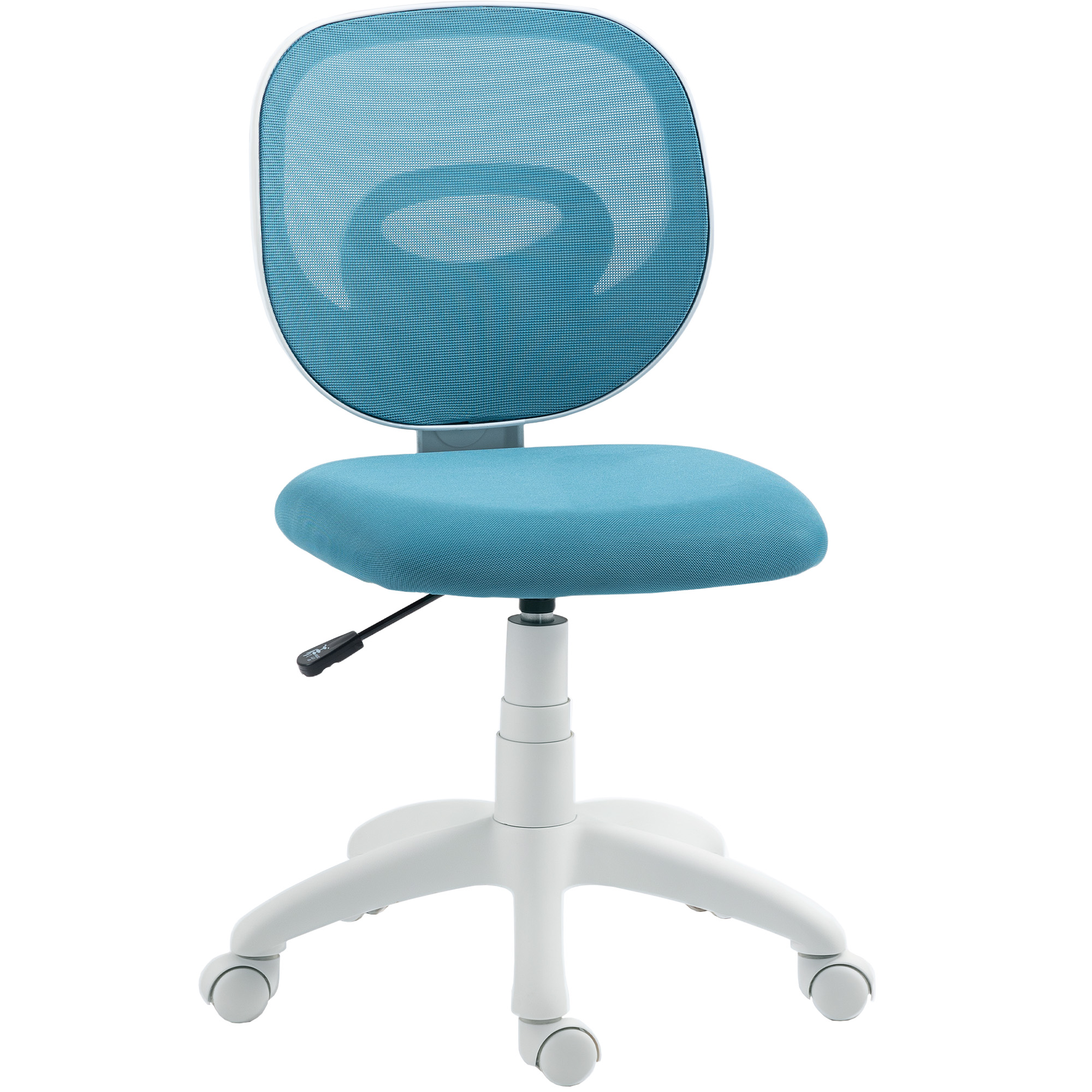 Ergonoomiline kontoritool C-kujulise seljatoega, kõrguse reguleerimisega, sinine