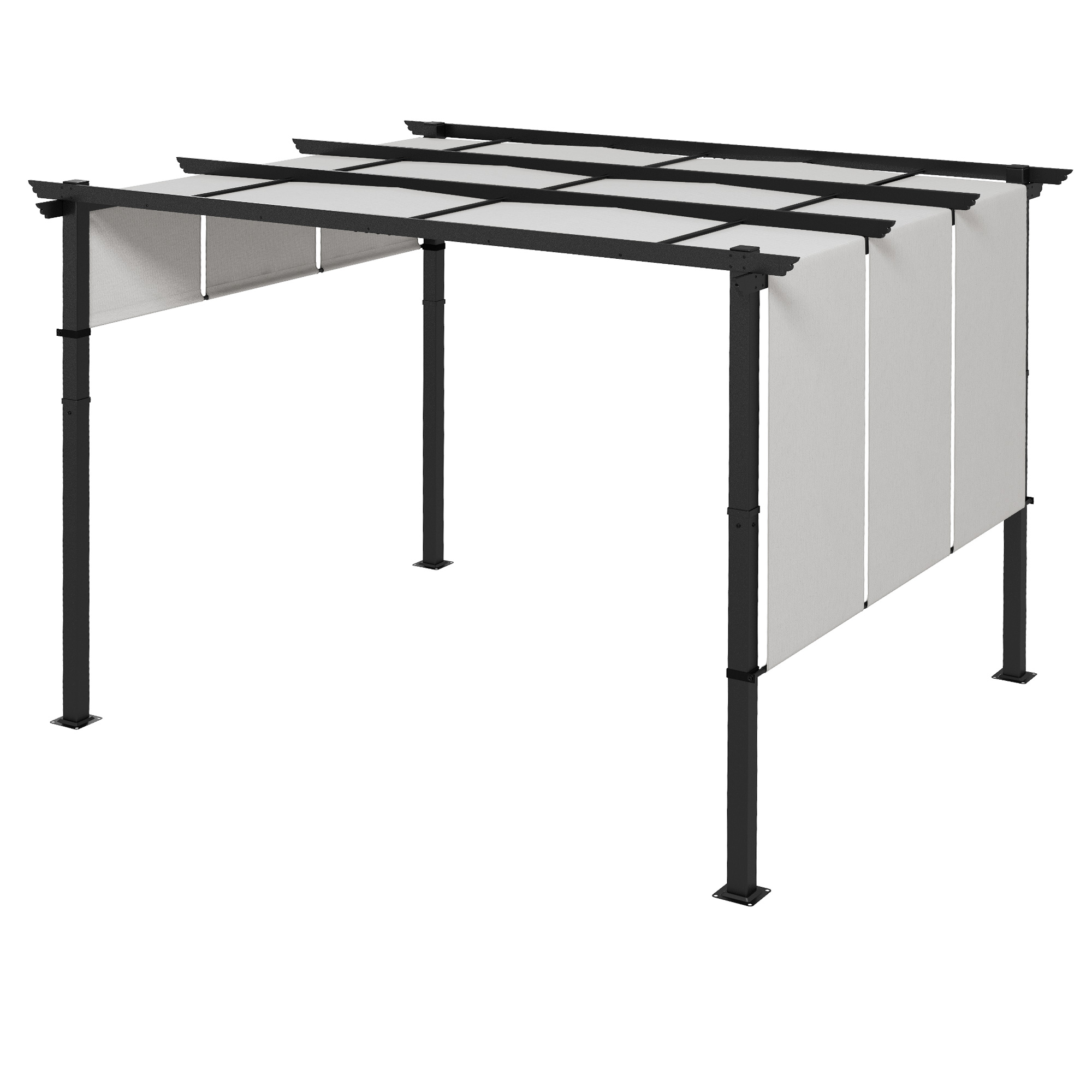 Varikatus/päikesevari. Pergola, ilmastikukindel, koos kinnitusdetailidega, 3 x 3,5 m, tumehall.
