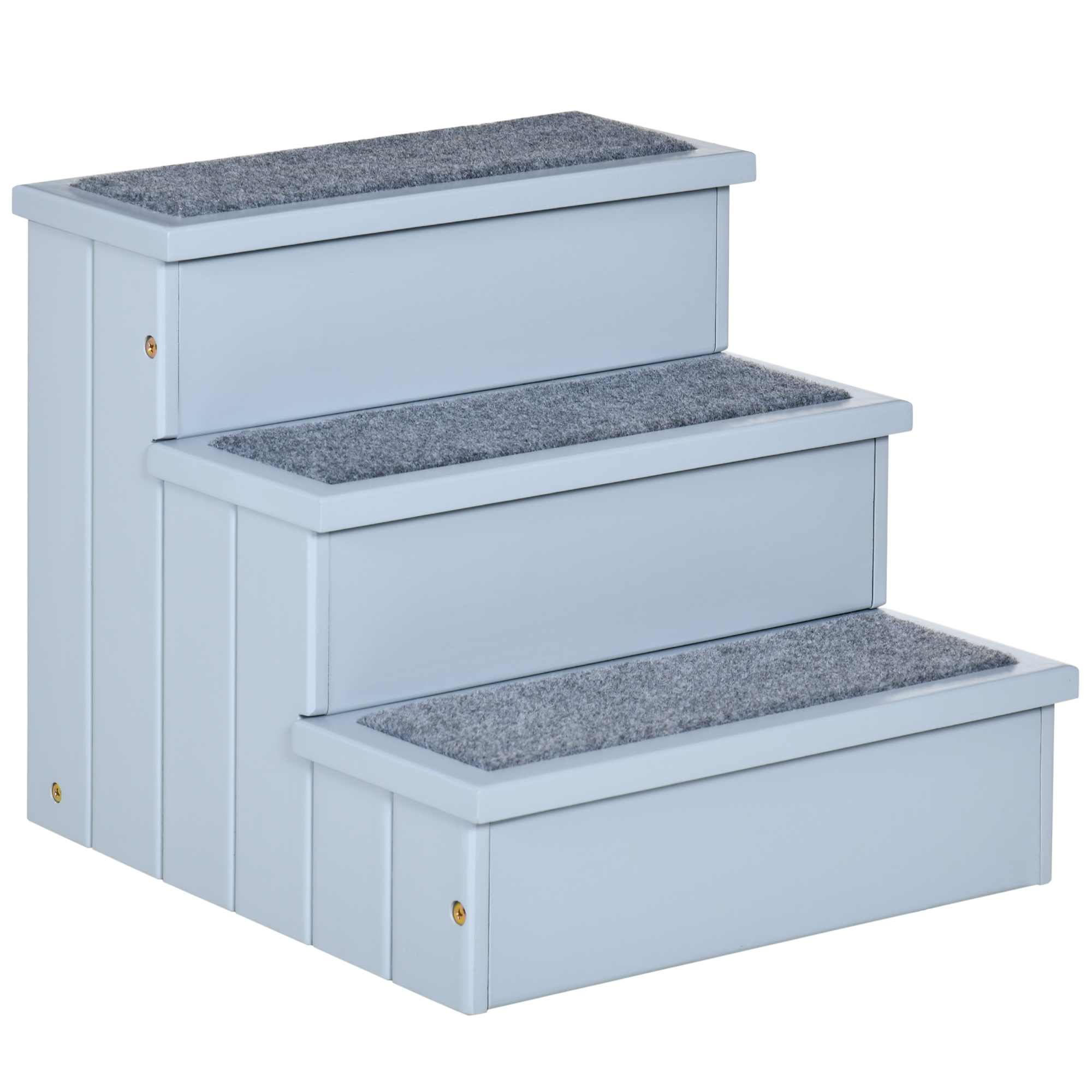 Koeratrepp, 3 astet, 38 cm kõrge, lemmikloomatrepp väikestele ja keskmise suurusega koertele, kassitrepp, koerakaldtee, abivahend voodisse, diivanile, kušetti ja autosse sisenemiseks, hall