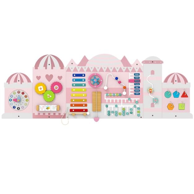 Castle montessori 11-in-1 sensoorne seinaplaat roosa