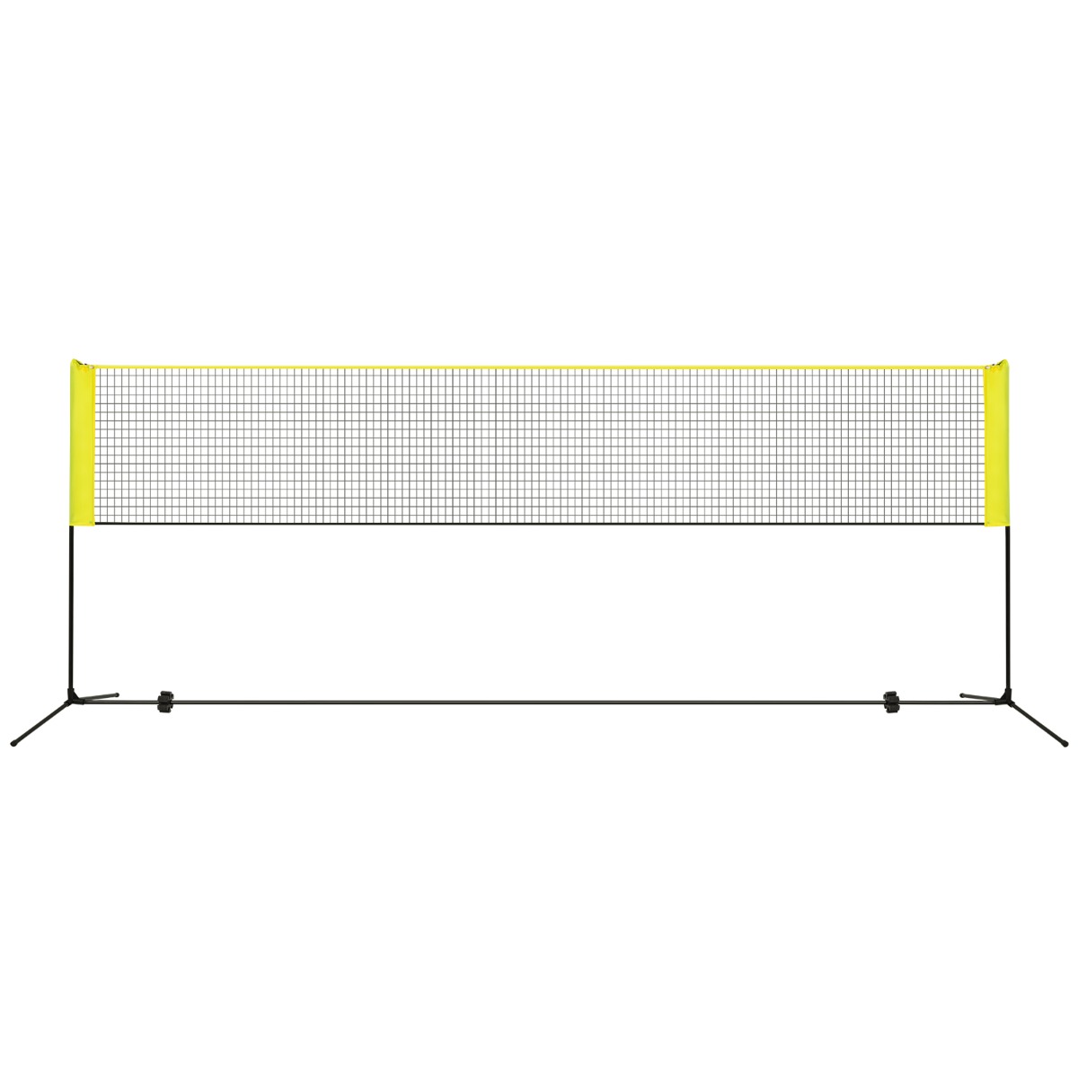 Reguleeritav sulgpalli-võrkpallivõrgu komplekt tagaaeda - 420 cm - kollane