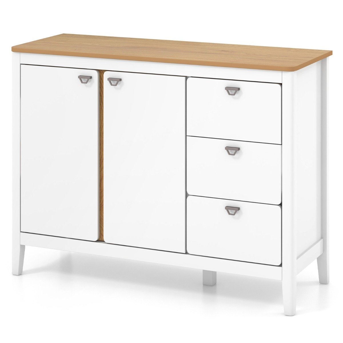 Köögikapp 2 ukse ja 3 sahtliga puidust puhvetkapp 106 x 40 x 80 cm