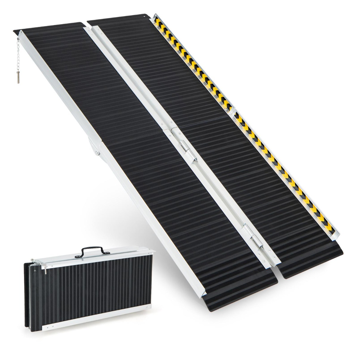 1525 x 74 cm ratastooliramp kaasaskantav ja libisemisvastane kokkupandav ramp kuni 272 kg kandevõimega alumiinium