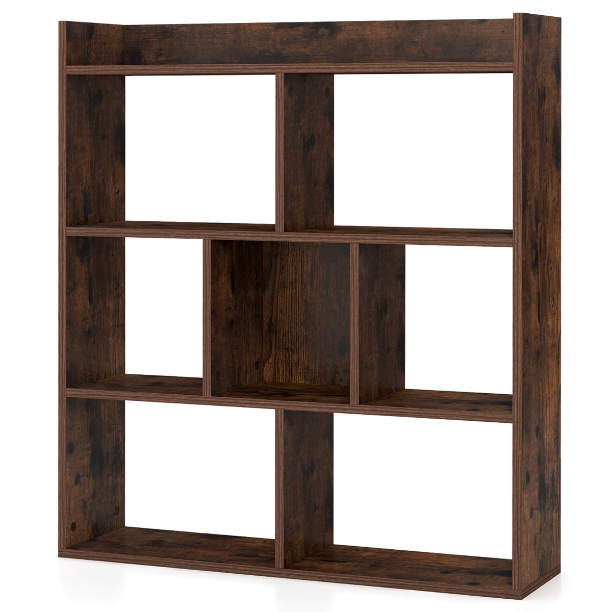 Raamaturiiul 7 kuubikuga püstine riiul kuubikriiul hoiuriiul 80 x 20 x 90 cm kohv