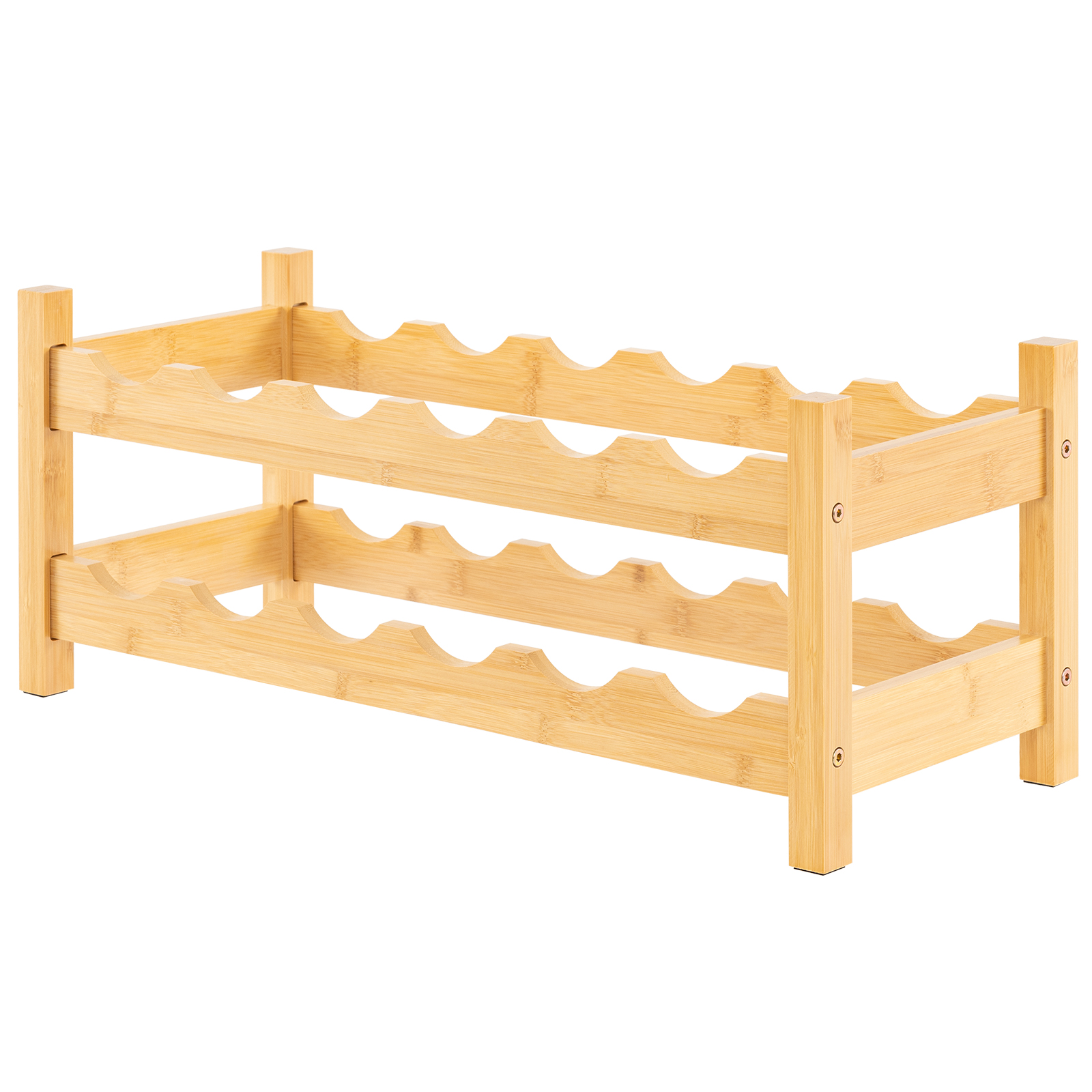 Bambusest veiniriiul 12 pudelile, kahetasandiline pudeliriiul, pudelihoidja veinikeldrisse, naturaalne