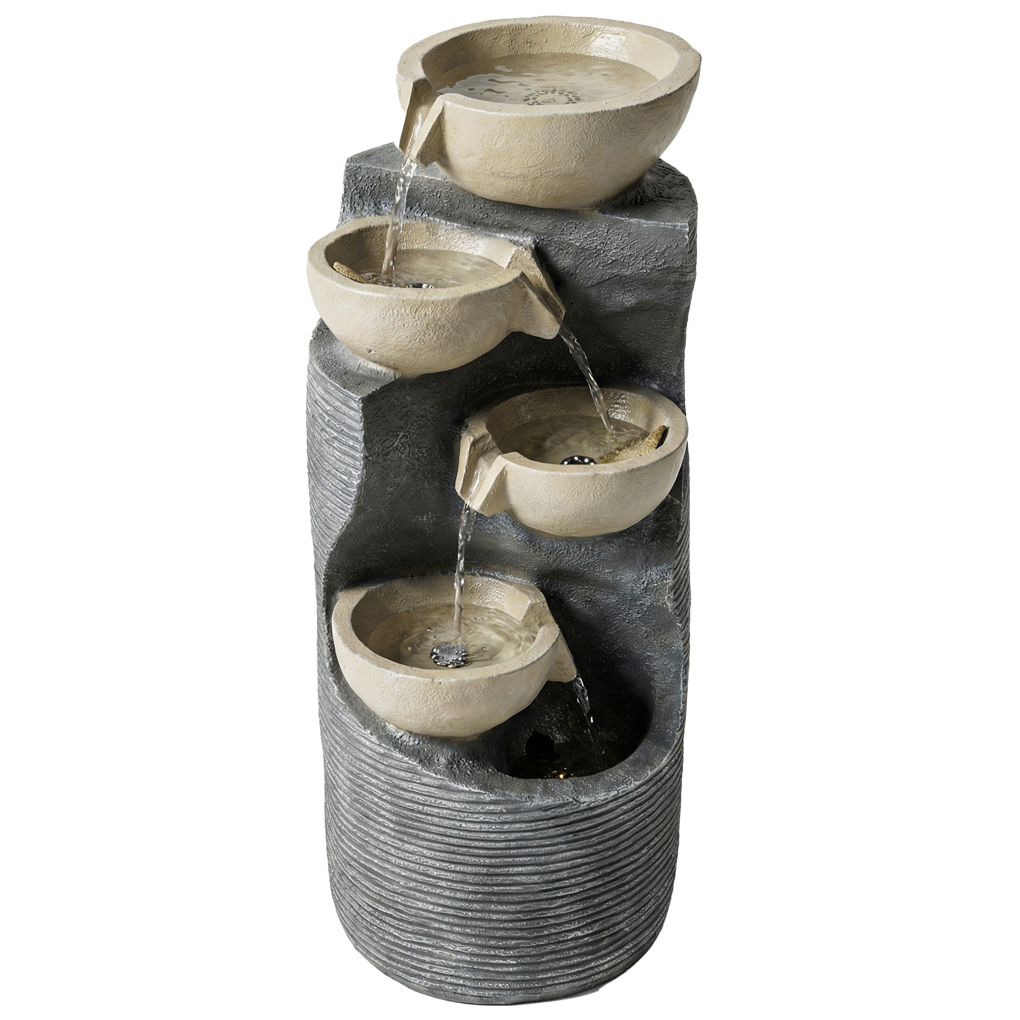 5-astmeline aia purskkaev LED-valgustusega, pump, kivi imitatsioon, reguleeritav, 33 x 31 x 80 cm