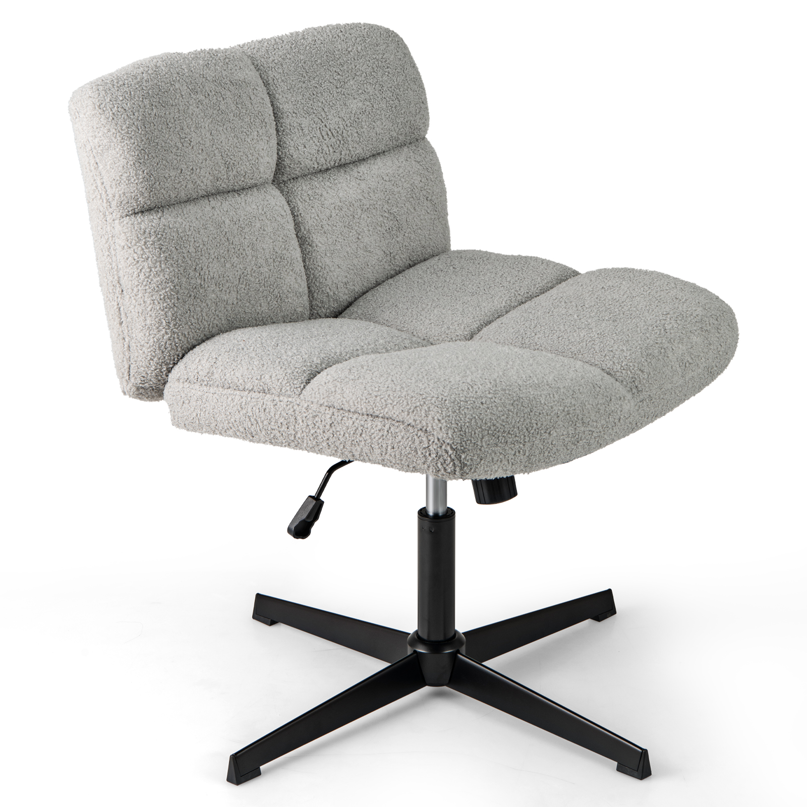 Kontoritool ilma käetugedeta kõrguse reguleerimisega rätsepaiste tool kiikemehhanismiga käetugedeta kirjutuslauatool hall