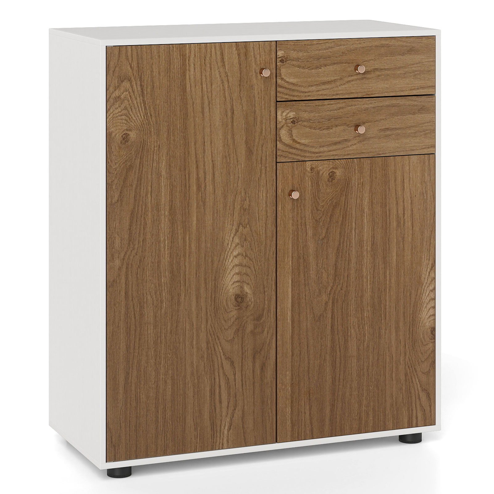 Puhvetikapp 2 sahtli, 2 ukse ja 3 reguleeritava riiuliga; kummut/sahver; naturaalne viimistlus