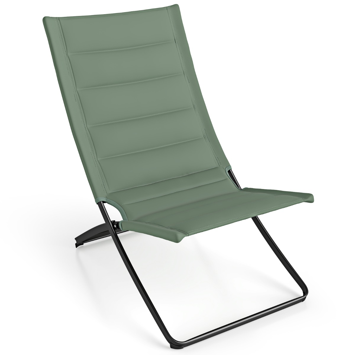 2 kokkupandava rannatooli komplekt, kokkupandavad matkatoolid seljatoega, polsterdatud istmed, metallraam, kaasaskantav ja kerge, roheline