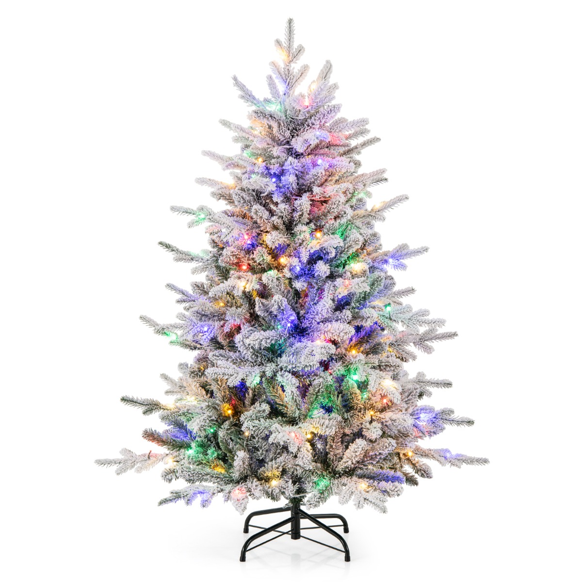 Mitmevärviliste LED-valgustitega kunstjõulupuu