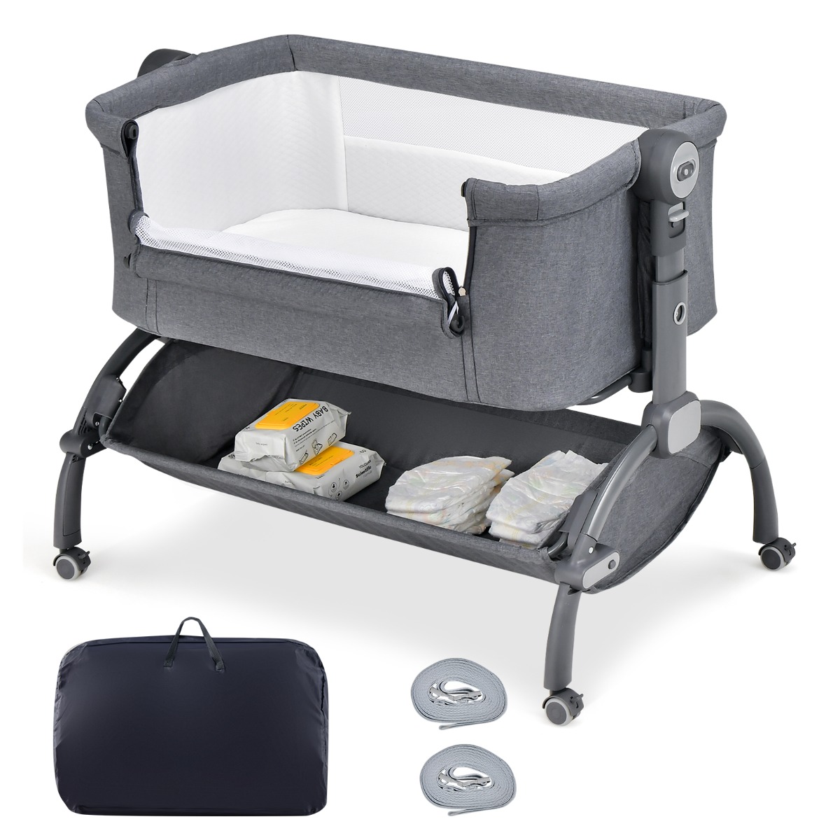 Kõrgega Beebivoodi Külg-külje kõrval Hall