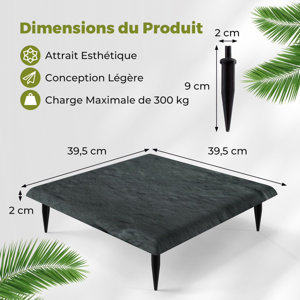 Maavaiadega dekoratiivsed aiaplaadid ja jalgrajaplaadid õue valmistatud Itaalias (8 tk komplekt 39 5x39 5 cm) hall
