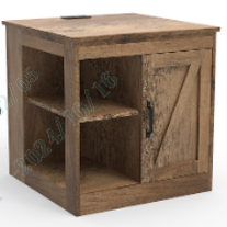 Farmhouse'i öökapp laadimisjaamaga, öökapp reguleeritava riiuliga, pruun kapp