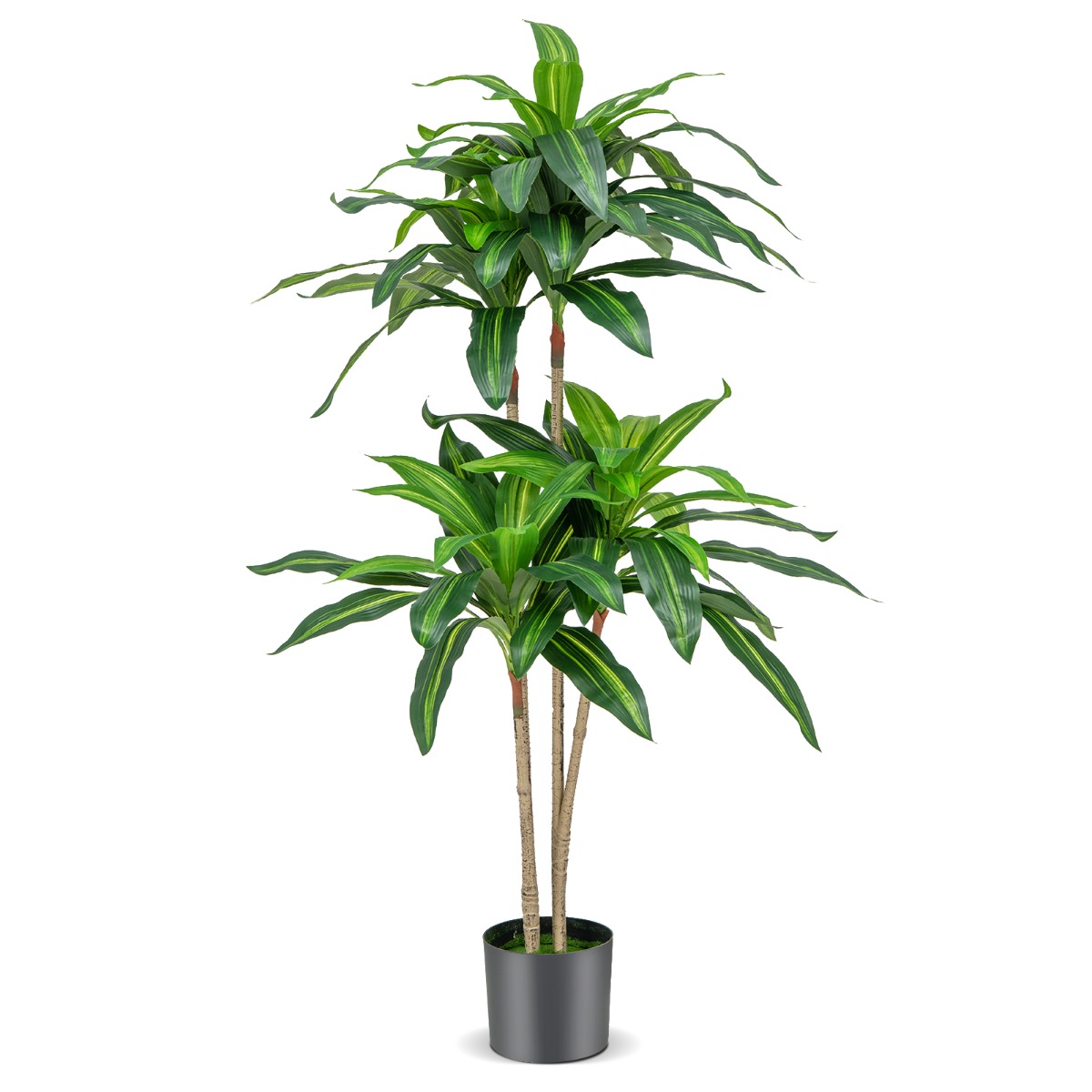 Suur lohepuu (Dracena) imitatsiooniga kunsttaim potis, 92 tiheda lehega kunstkuusk (kõrgus 140 cm)