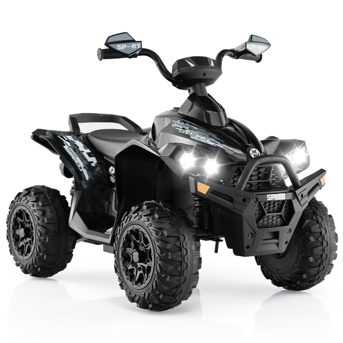 12 V elektriline laste ATV koos muusika, signaali ja LED-esituledega, must
