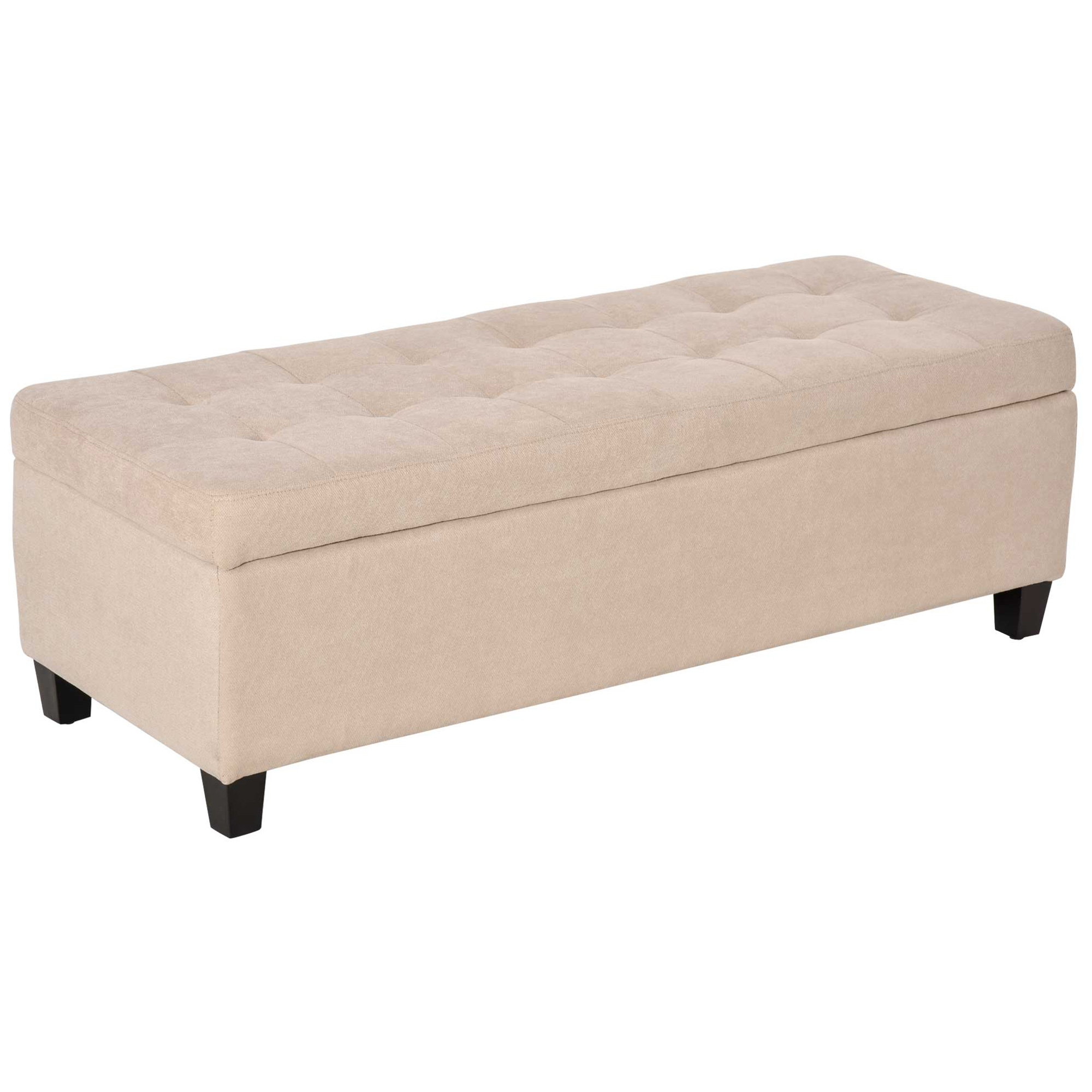 Hoiukastiga pink, hoiuruumiga, polsterdatud, kandevõime kuni 120 kg (125 x 49 x 41,5 cm), beež