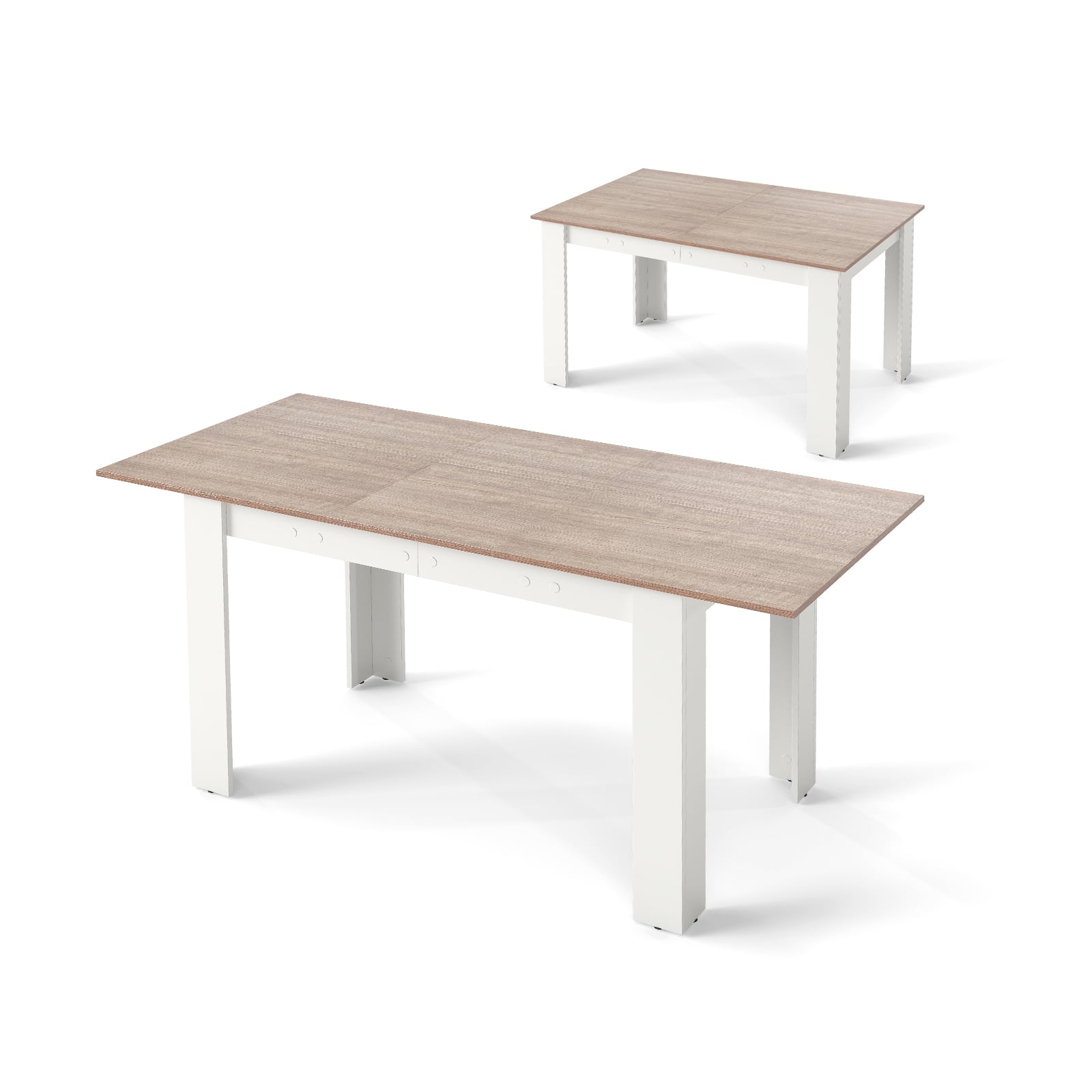 Laiendatav söögilaud 158x70x76 cm valge