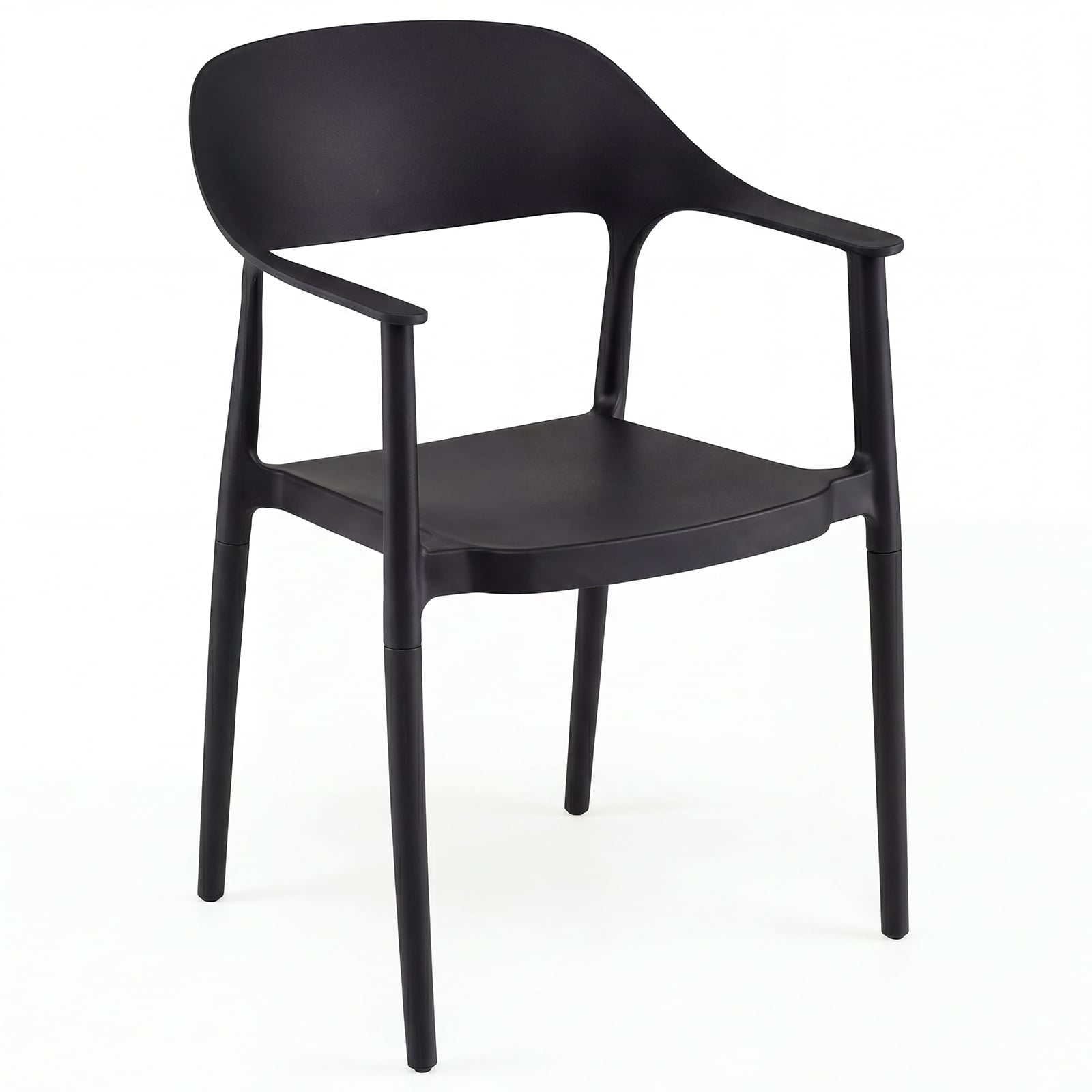 Virnastatavad söögitoolid, kandevõime kuni 150 kg, plastist köögitoolid, virnastatavad toolid, must