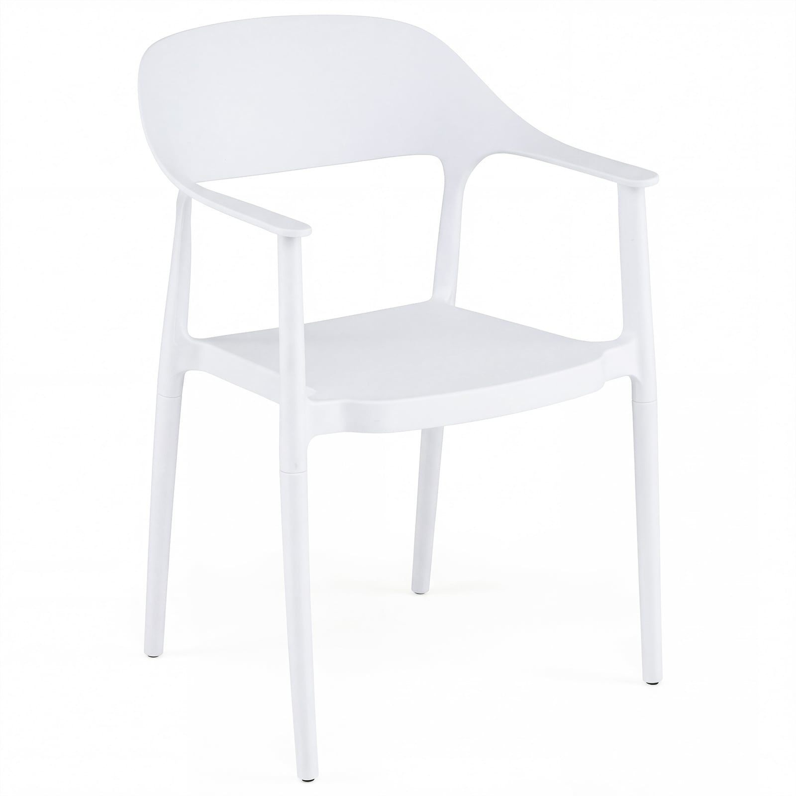 Virnastatavad söögitoolid, kandevõime kuni 150 kg, plastikust köögitoolid, virnastatavad toolid, valged