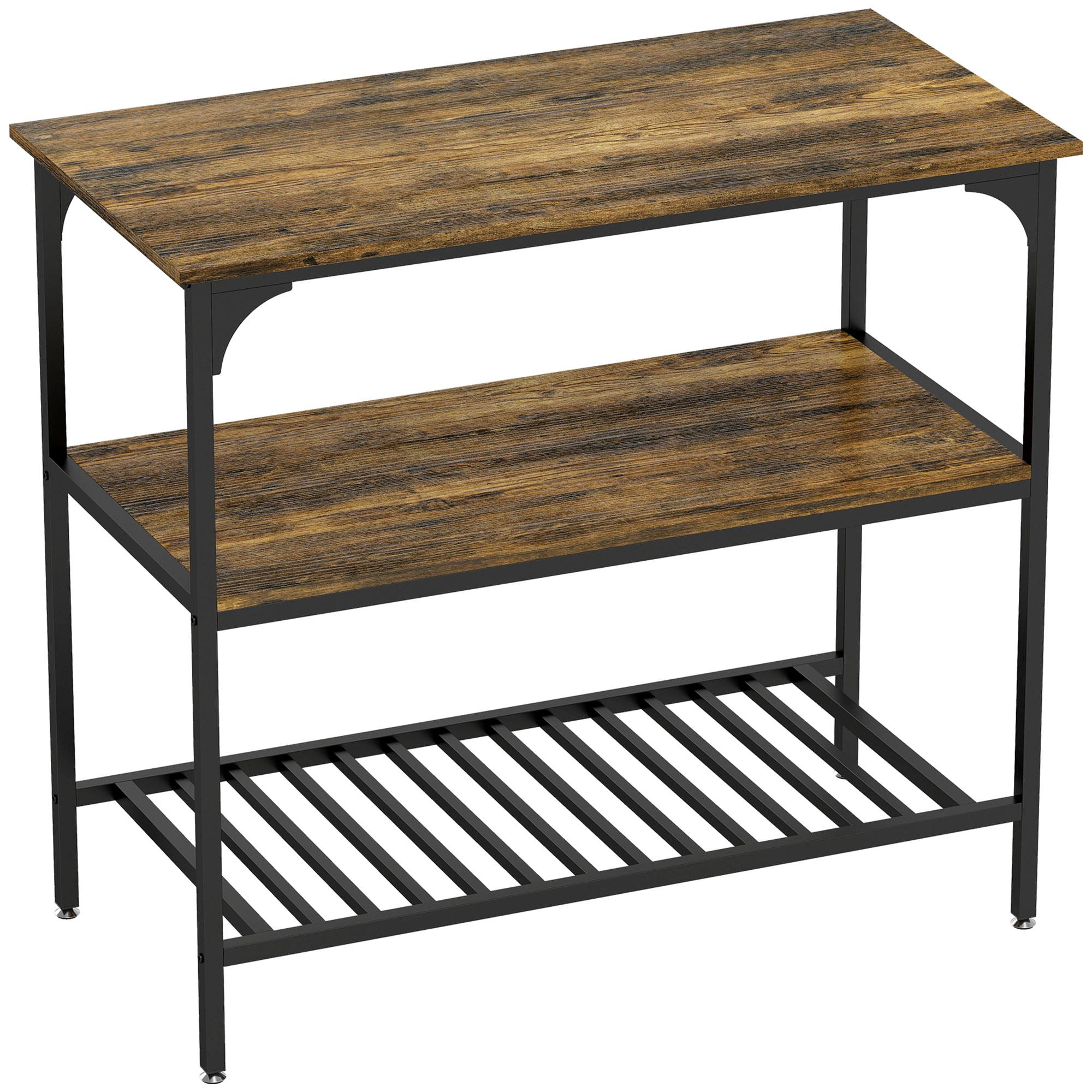 Pagaririiul, 3-tasandiline köögiriiul terasraamiga, maalähedane pruun ja must