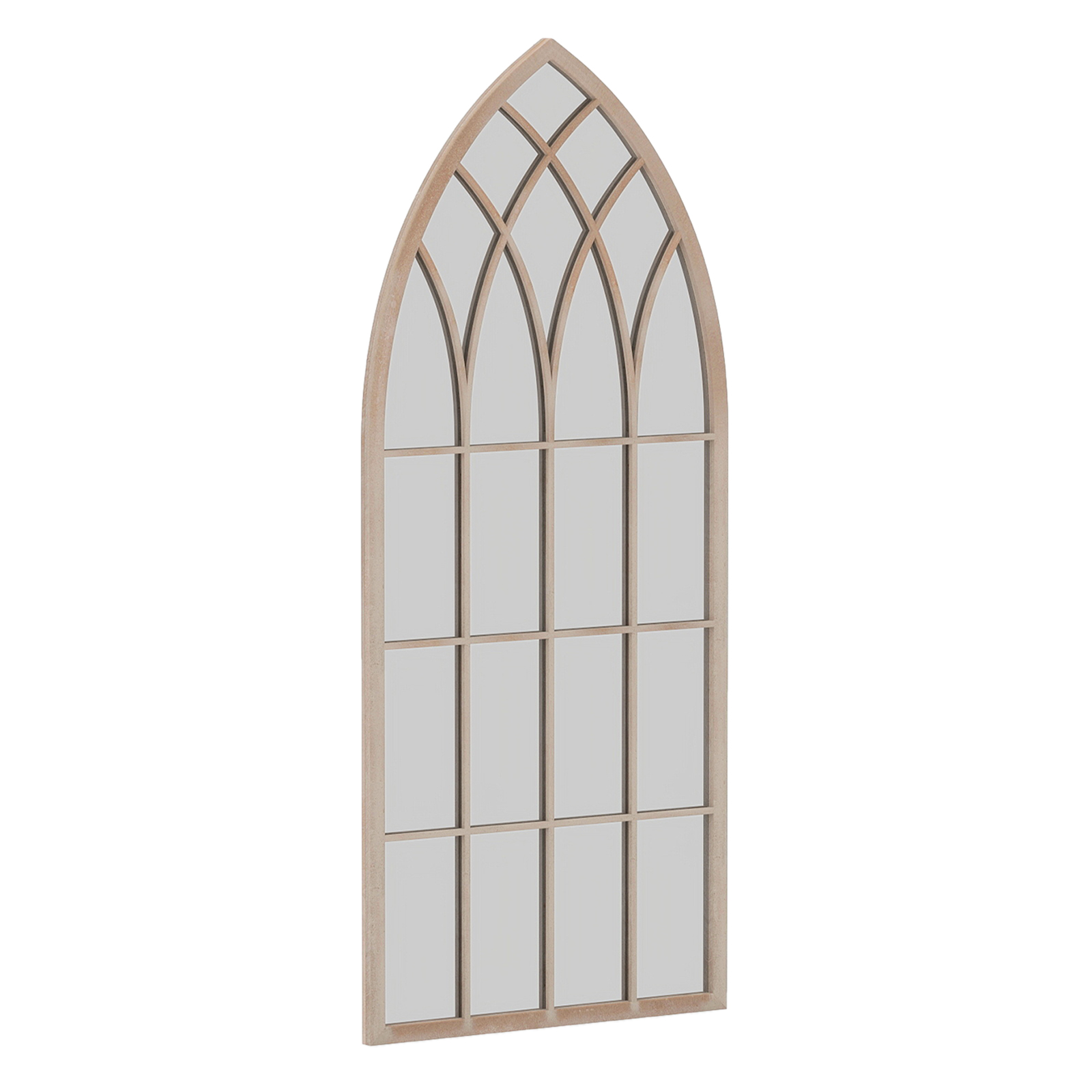 Talumaja aknaraamipeegel, kumer seinapeegel metallraamiga, hall, 115 x 50 x 2 cm