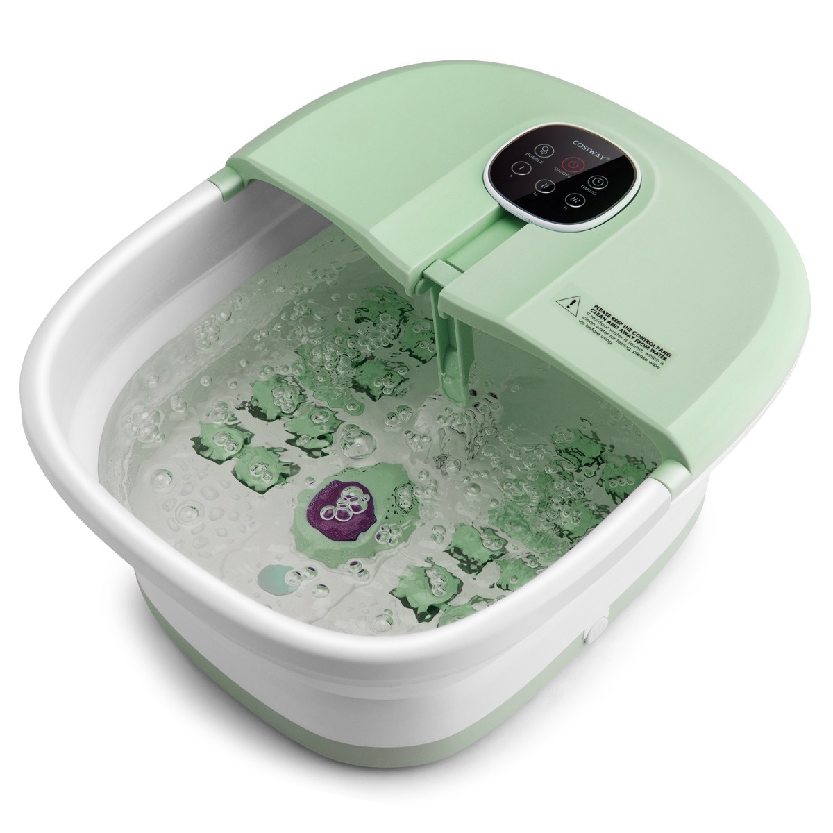 Kokkupandav jalavann kuuma jalavanniga puldiga masseerijaga 33,5 x 41 x 20,5 cm roheline