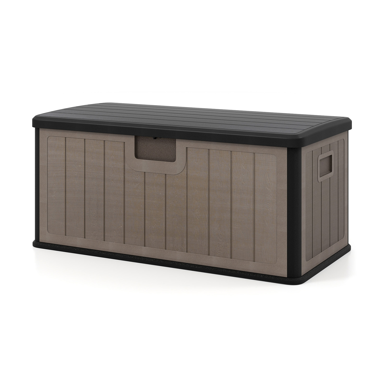 Gartenbox 378 l veekindel aiakast lukustatava kaanega hoiukast patjadele ja aiatööriistadele mustpruun