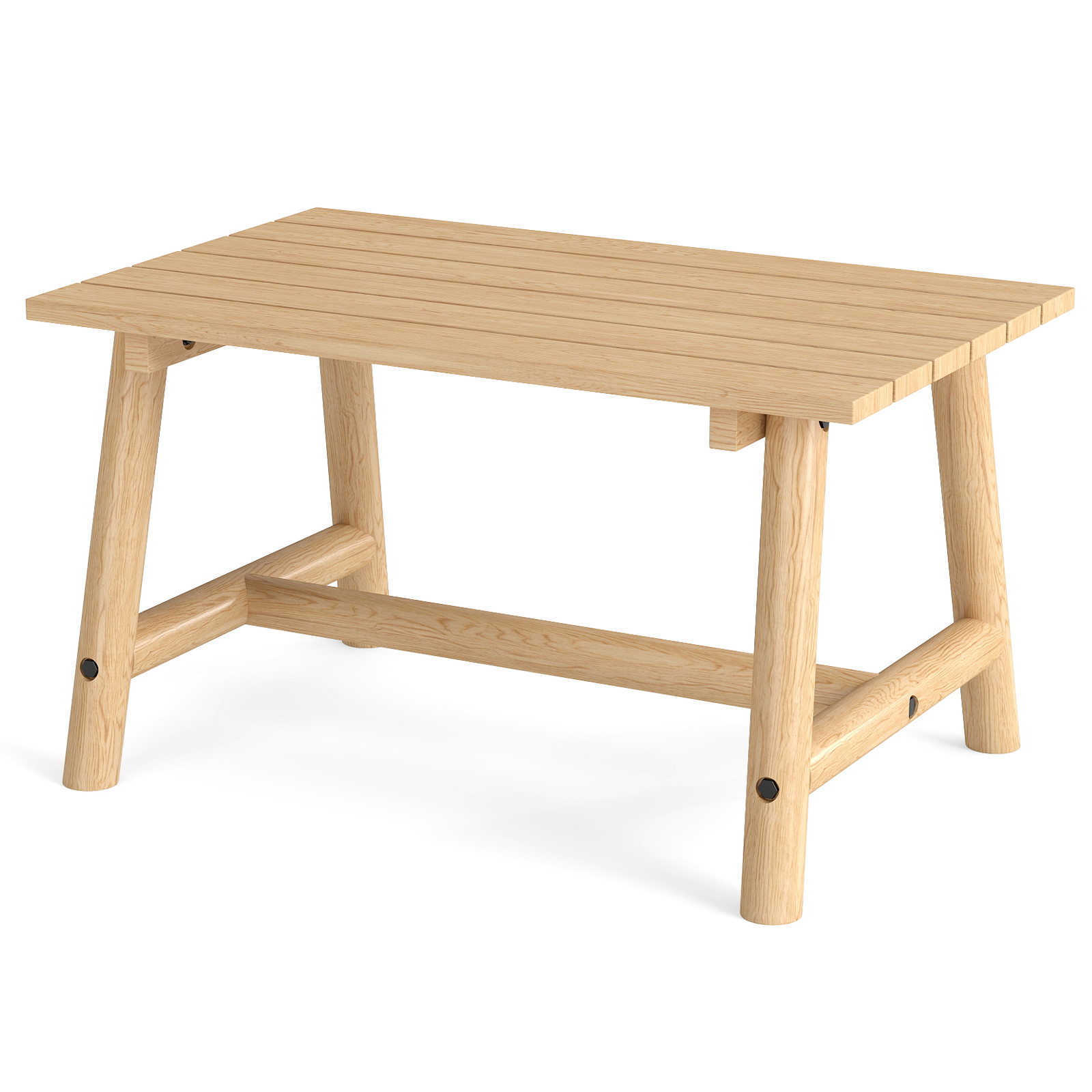 Massiivpuidust aiatool ristkülikukujuline kohvilaud liistudega terrassilaud rõdulauad naturaalne