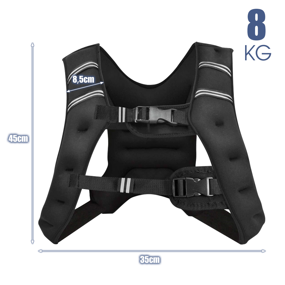Mugav treeningvest ja spordivest lisaraskusega (kaal 8 kg) must