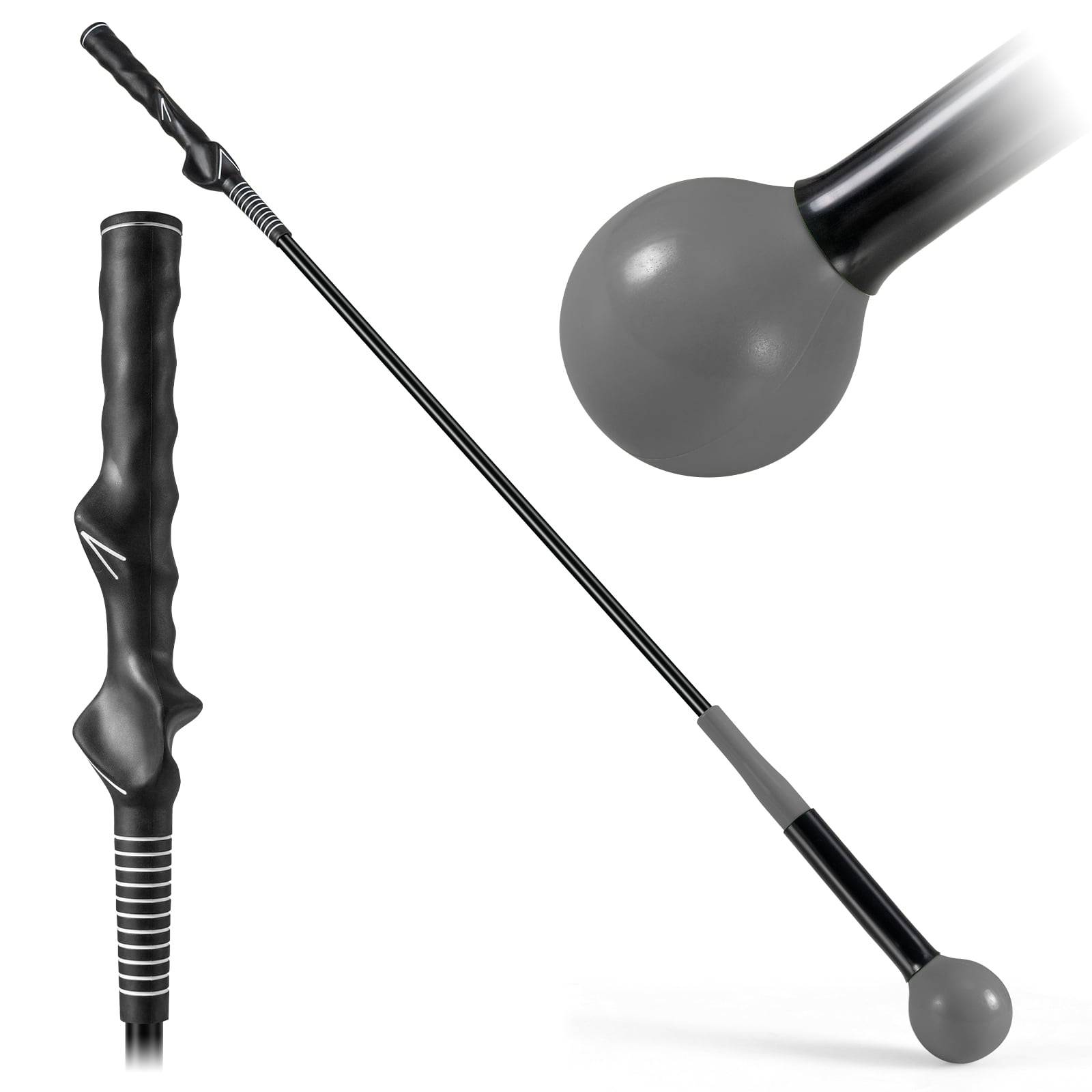Golfi kiige treener 100cm ergonoomilise käepidemega must