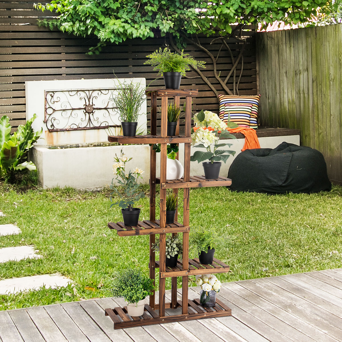 Istuta trepid aia lilleriiul lillealus puidust 75x25x140cm