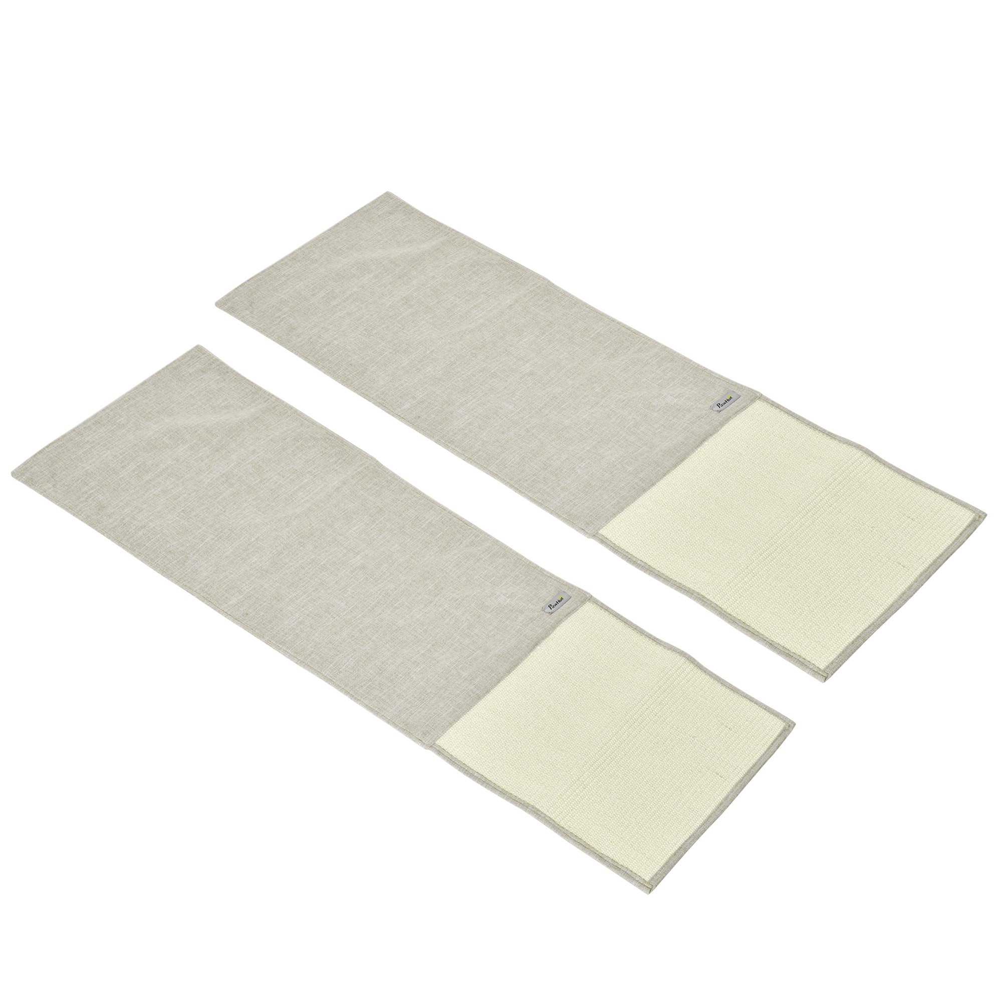Kraapimismattide komplekt 2 tk diivani kaitseks kassidele, sisal kraapimismatt, beež+hall, 130x45x0,3cm, tugitoolile ja diivanile| Aosom