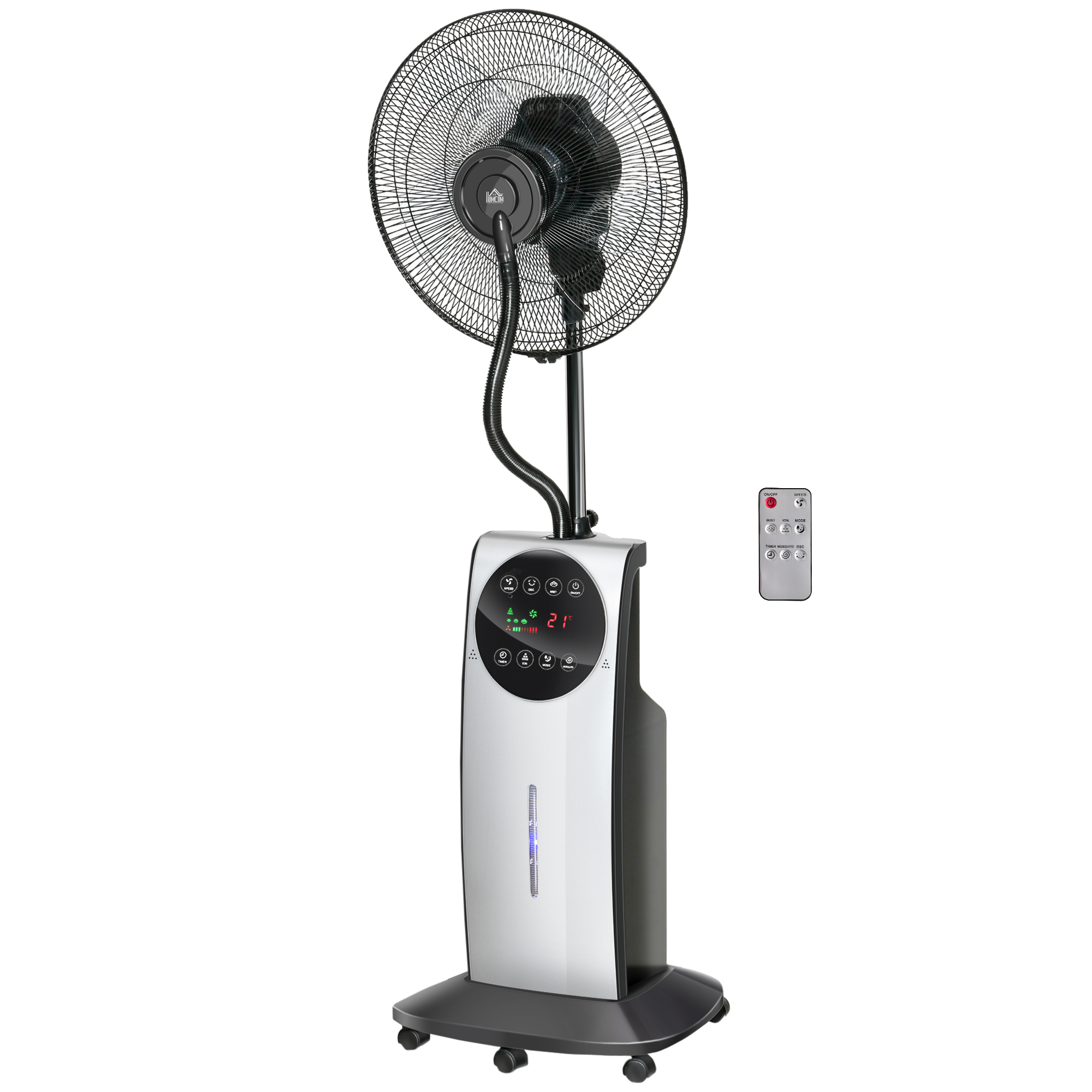 2-ühes ventilaator, LED-ekraan, taimerifunktsioon, Ø 44,5 x 135K cm, hõbedane + must