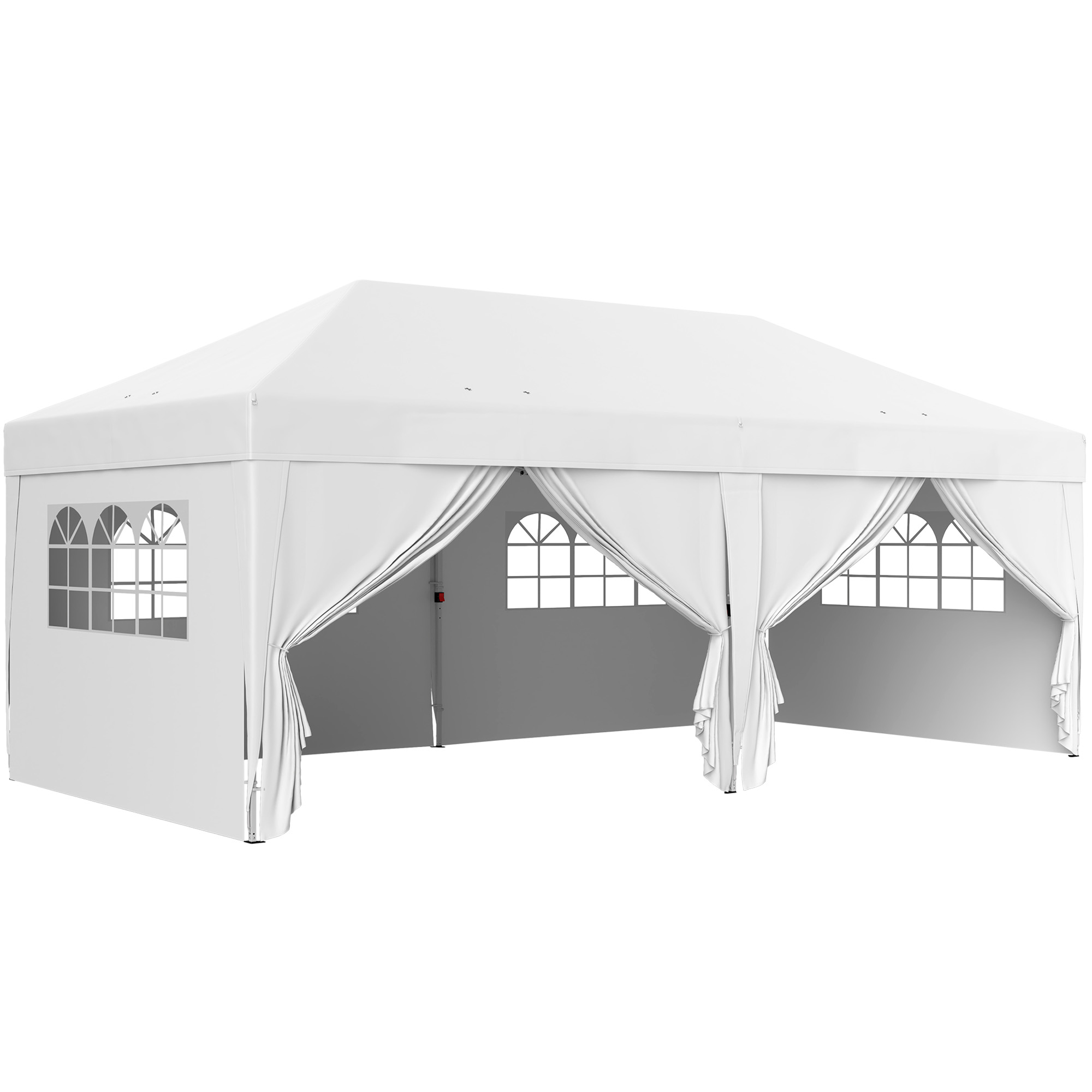 Paviljon u 6x3m, vastupidav, talvekindel kokkupandav paviljon akna, lukuga ukse, külgpaneelide ja UV-kaitsega