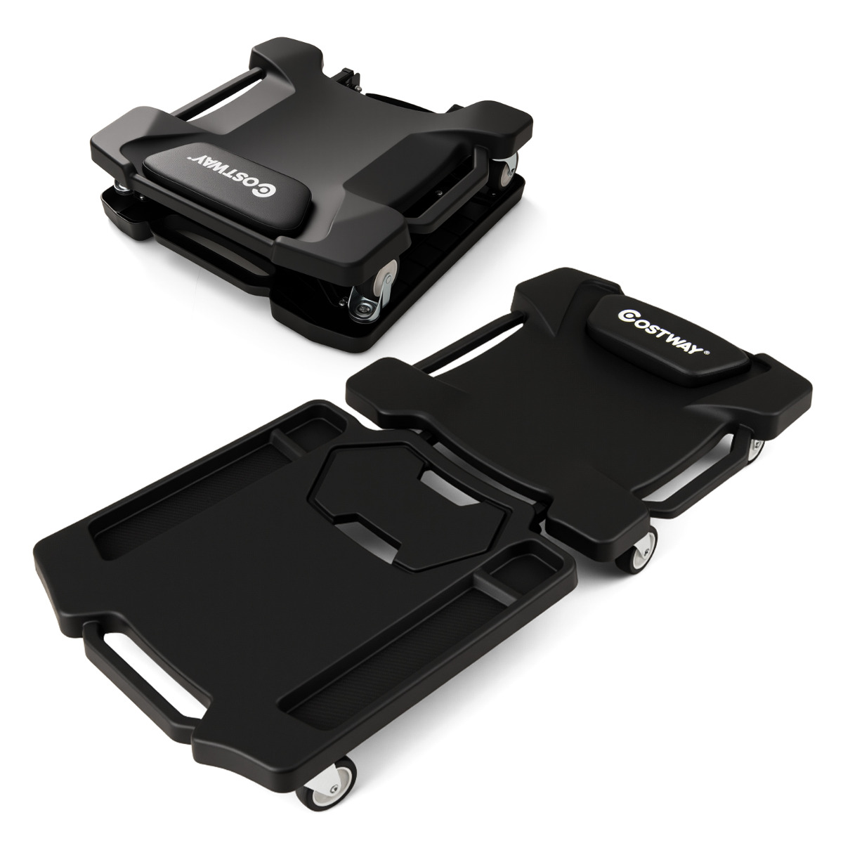 108 cm kokkupandav rulllaud töökoja kokkupanekuks rulllaud polsterdatud peatoega must