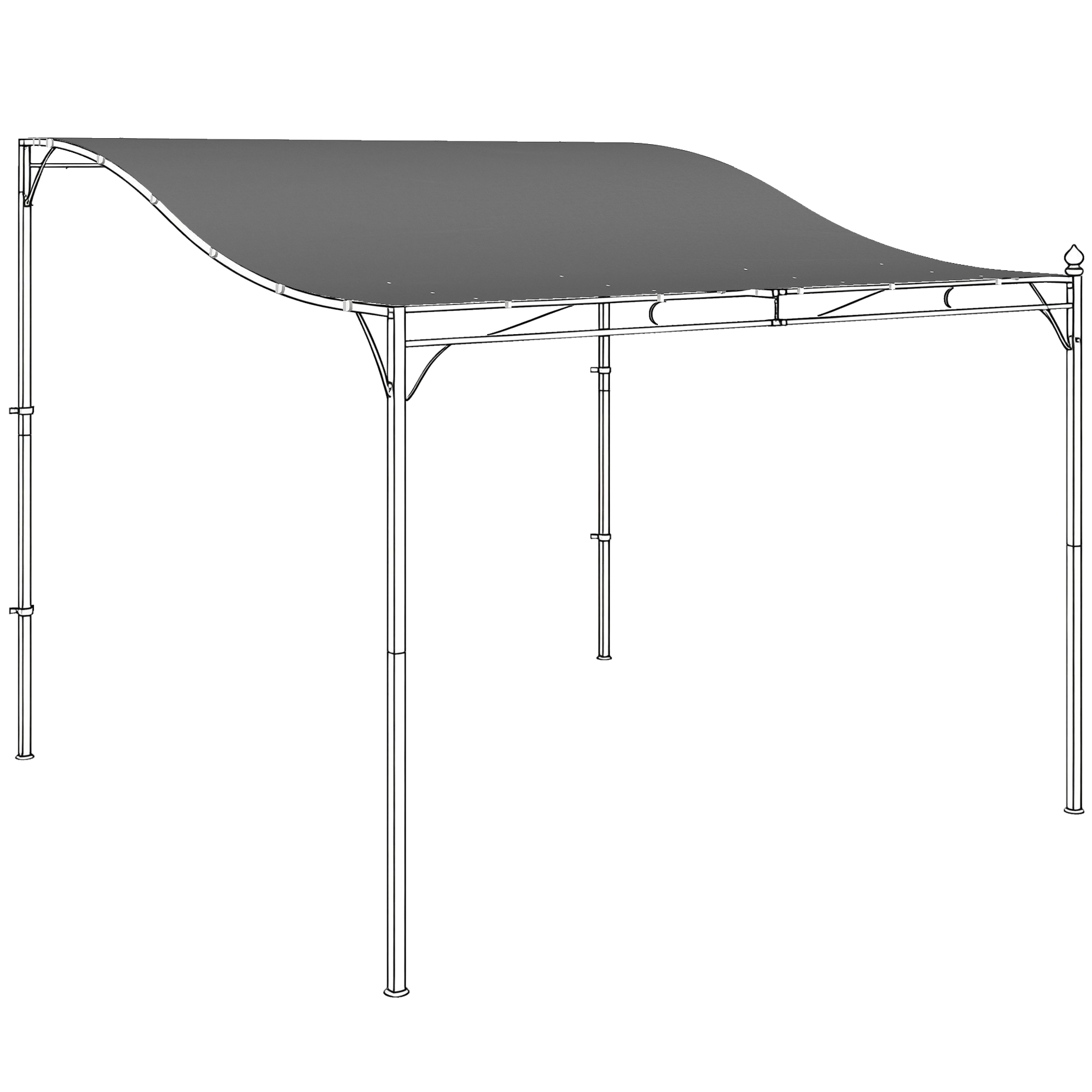 Pergola vahetuskatus, terrassikatusele päikesevari, 3 x 3 m paviljoni katusepresent, 298 x 293 cm, tumehall