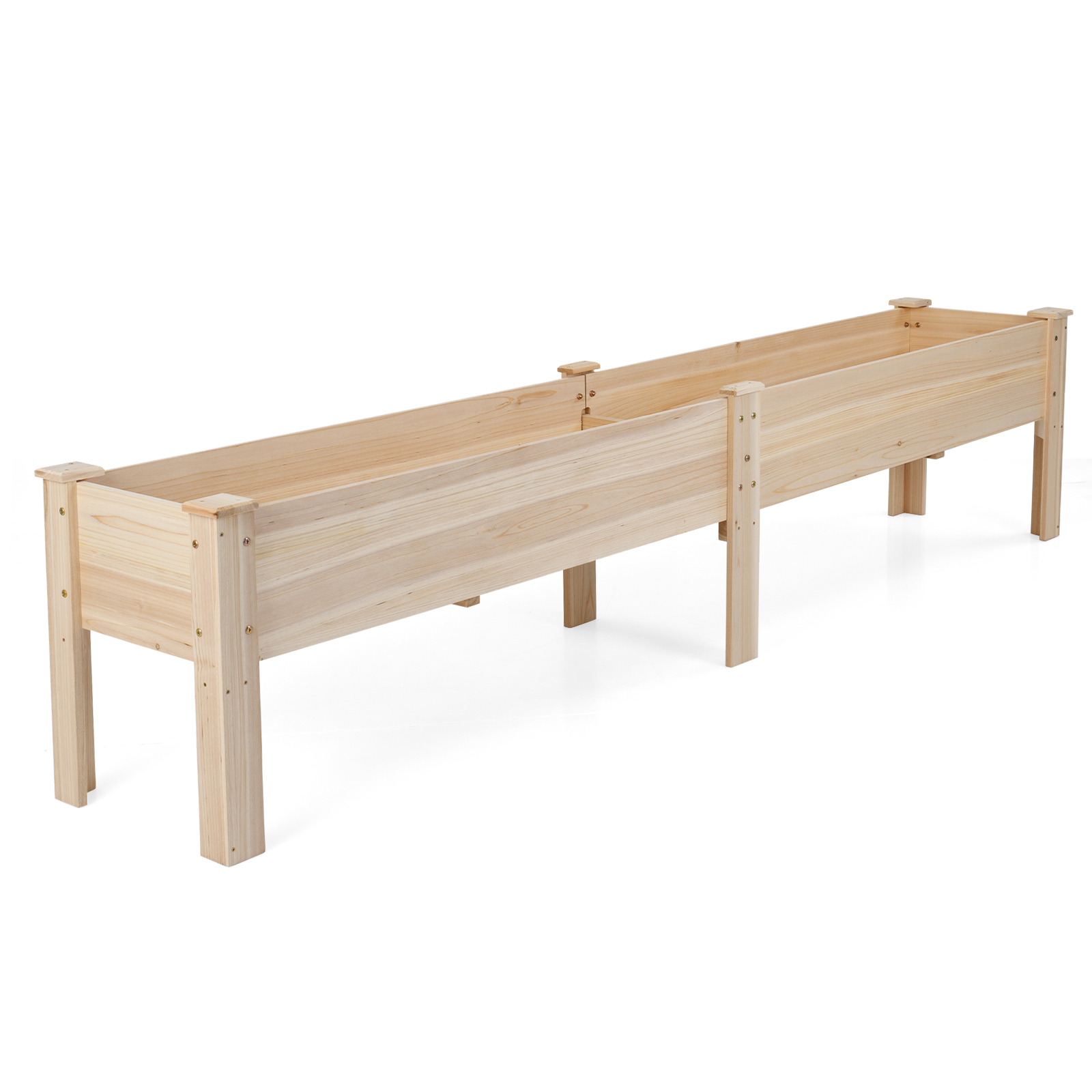 Puidust kõrgpeenar drenaažiaukudega, kahe istutusalaga peenar, lillepott, ürdiaed, naturaalne