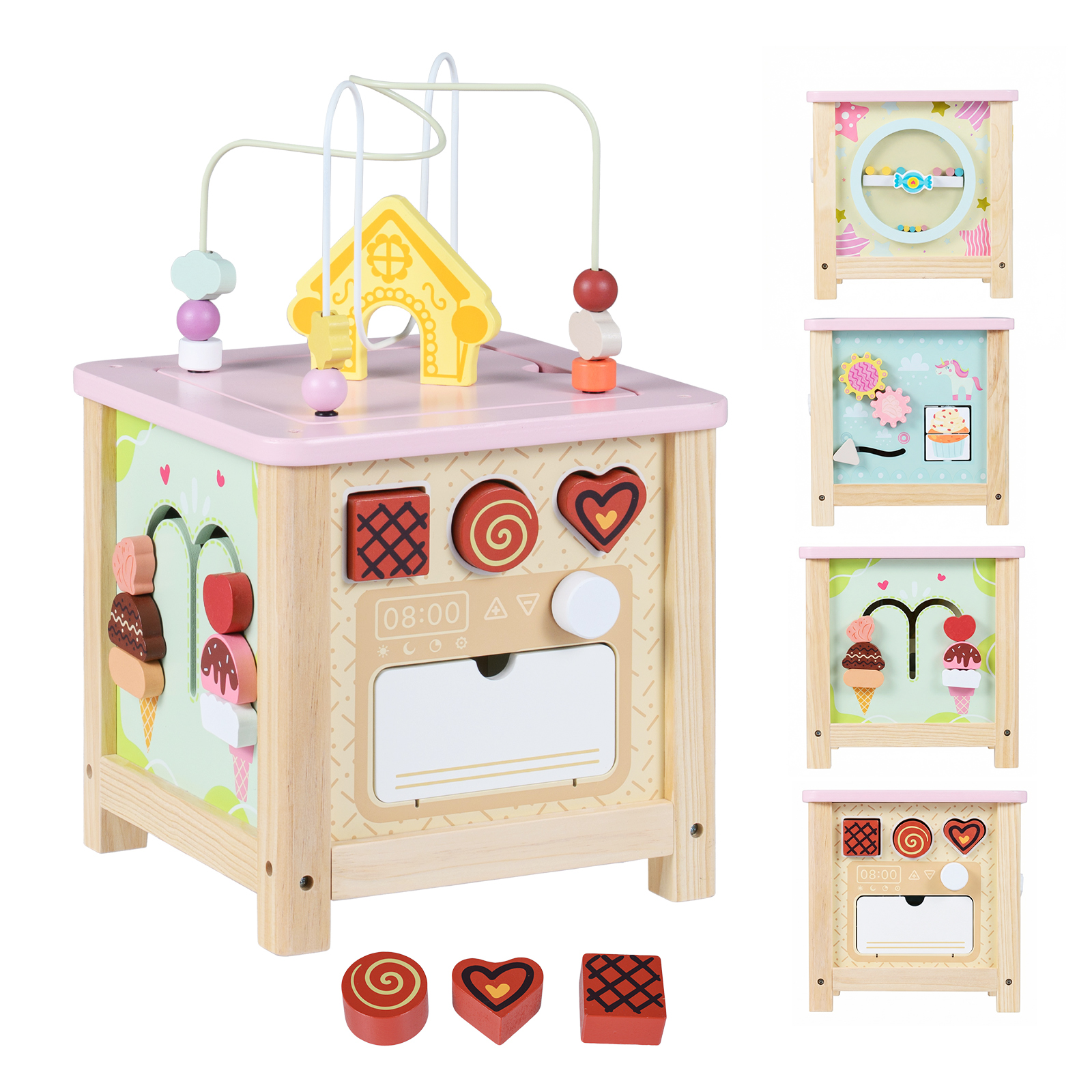 Puidust montessori tegevuskubik 18+ kuud