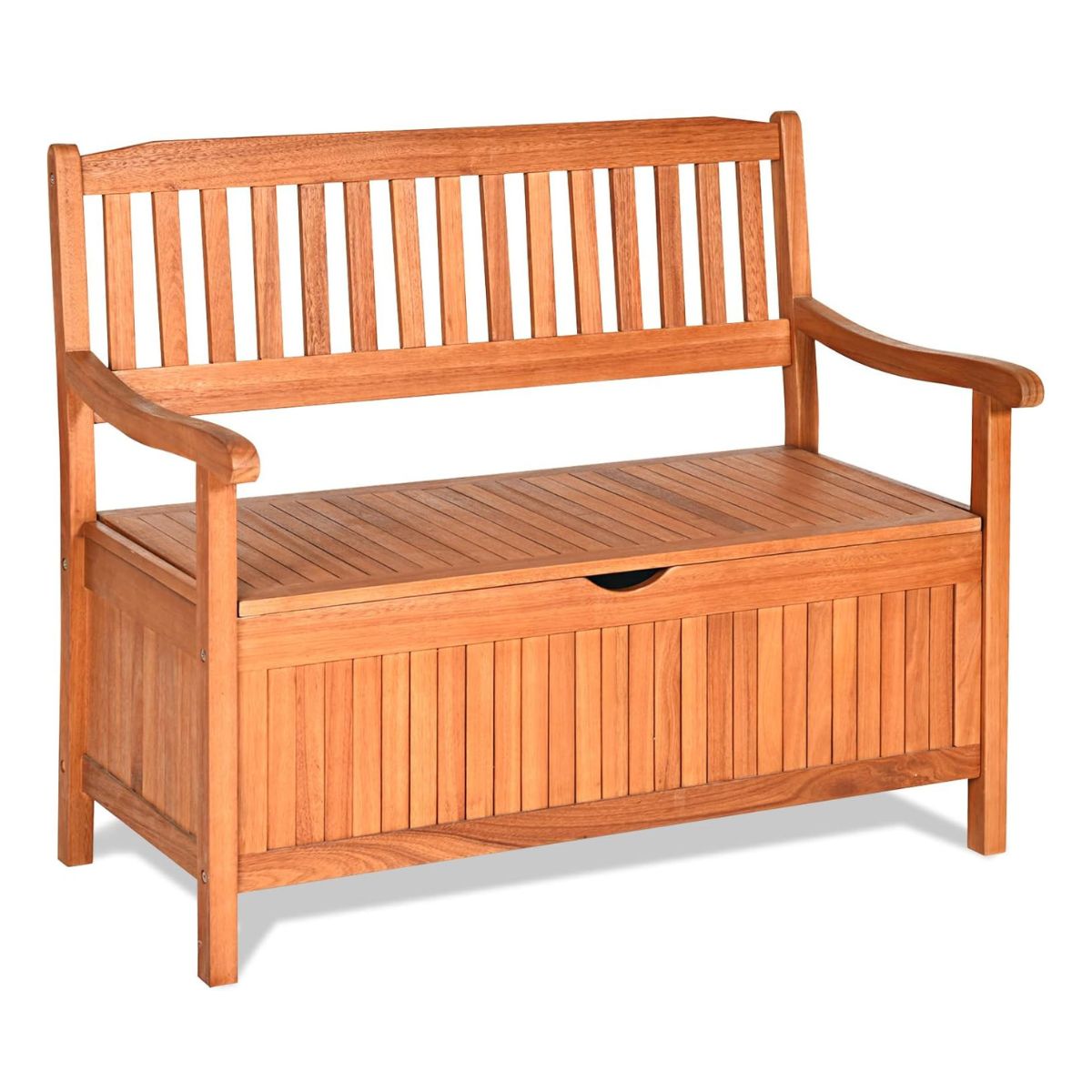 Aia pink hoiuruumiga akaatsiapuidust kaheinimese istepink millel on seljatugi ja käetoed