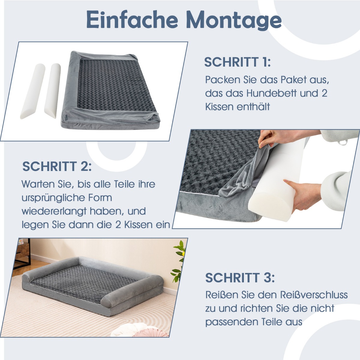 Ortopeediline suur koeravoodi koeradiivan koos koerapadjaga koeradiivan suurtele ja keskmise suurusega koertele hall xl