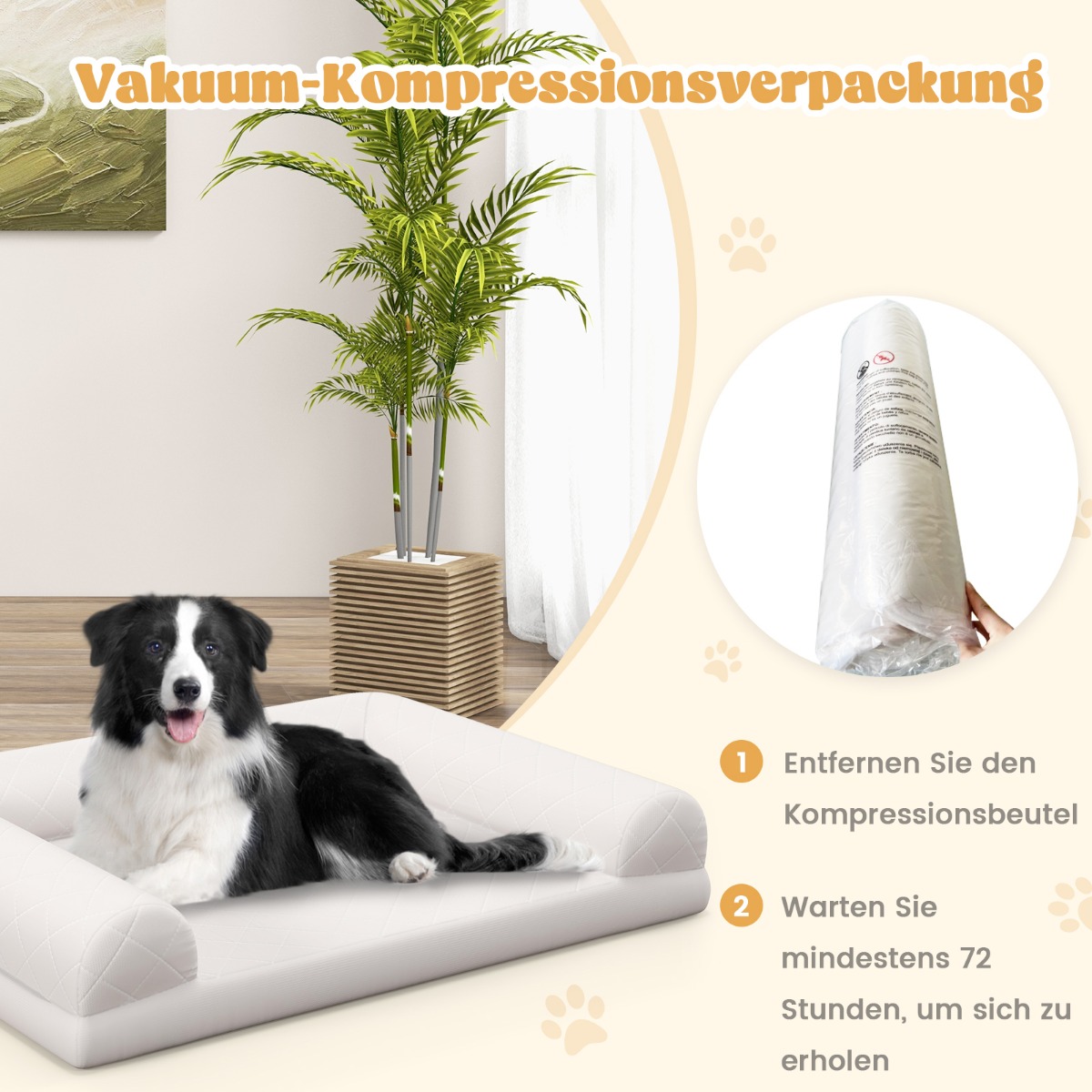 Ortopeediline koeravoodi keskmise suurusega koertele munakujulise kastivahuga koeradiivan bee