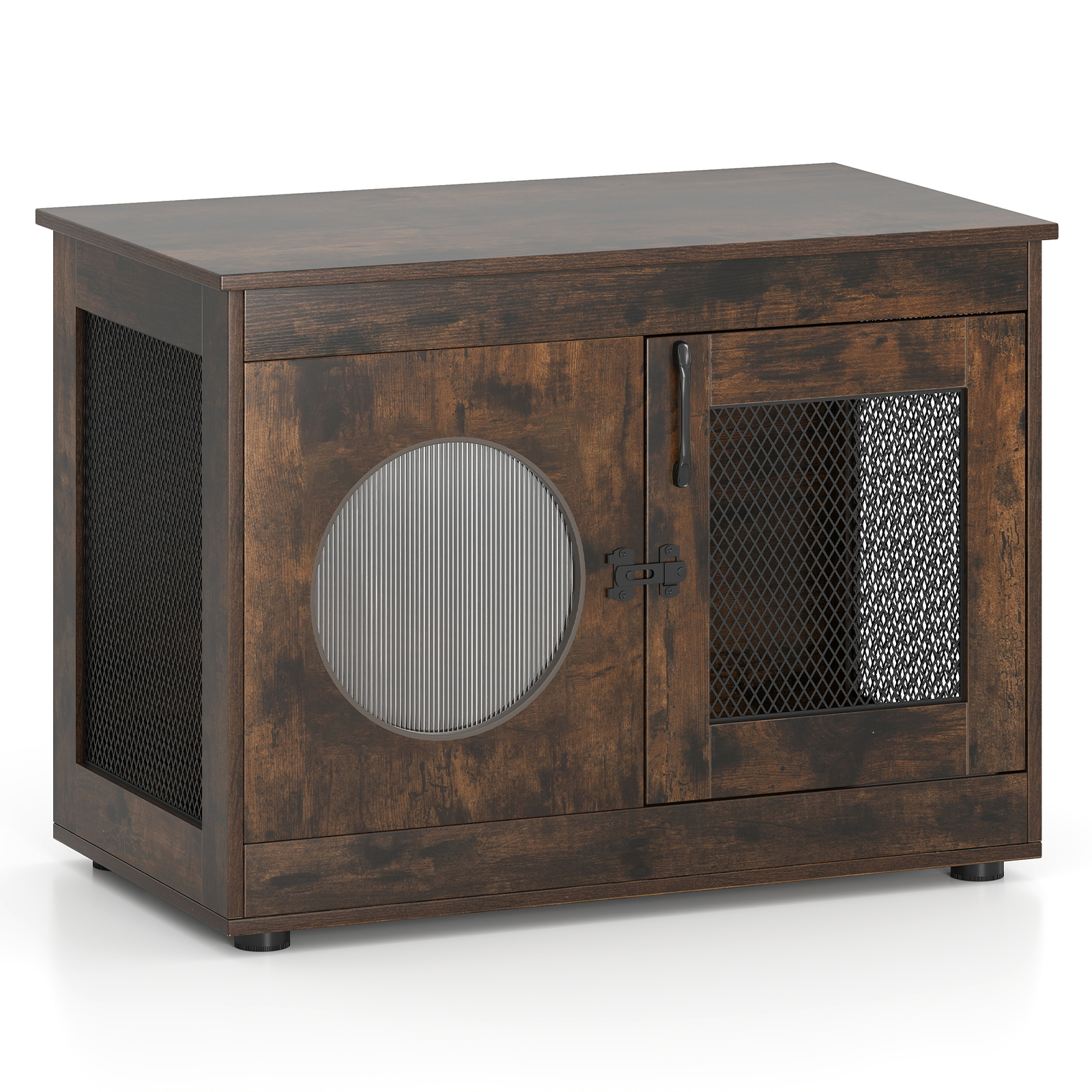 Koerakuut loomapuuri koerakast mööblistiilis ukse ja pc-aknaga lemmikloomapuur väikestele ja keskmise suurusega koertele kass lemmikloom pruun 82 x 47 x 60 cm