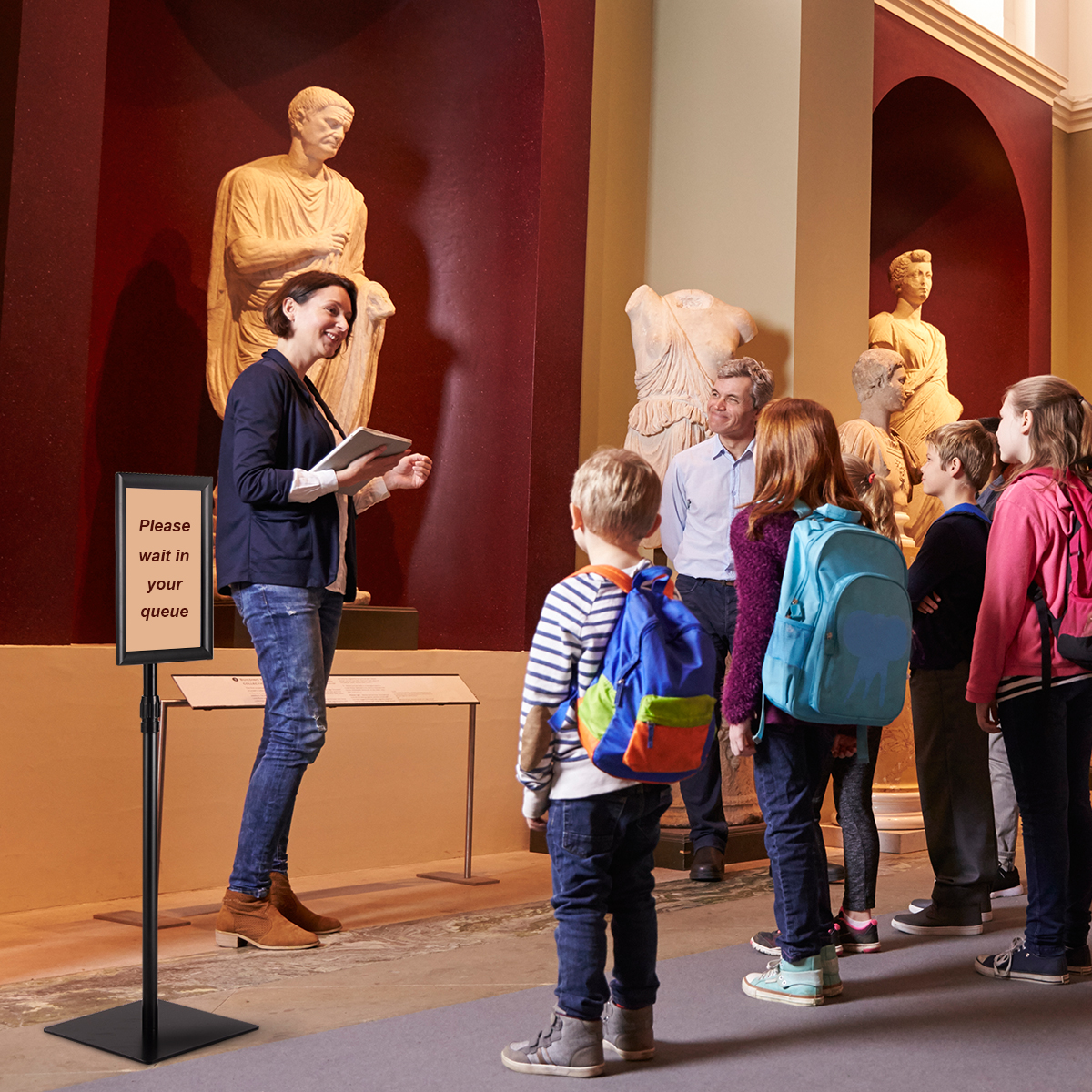 DIN A4 infostand, reguleeritava kõrgusega, eemaldatav plakatialus, hõbe/must, 33 x 24 cm-must