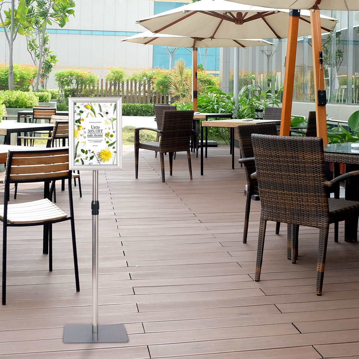 Reguleeritav infoalus A4, hõbe/must